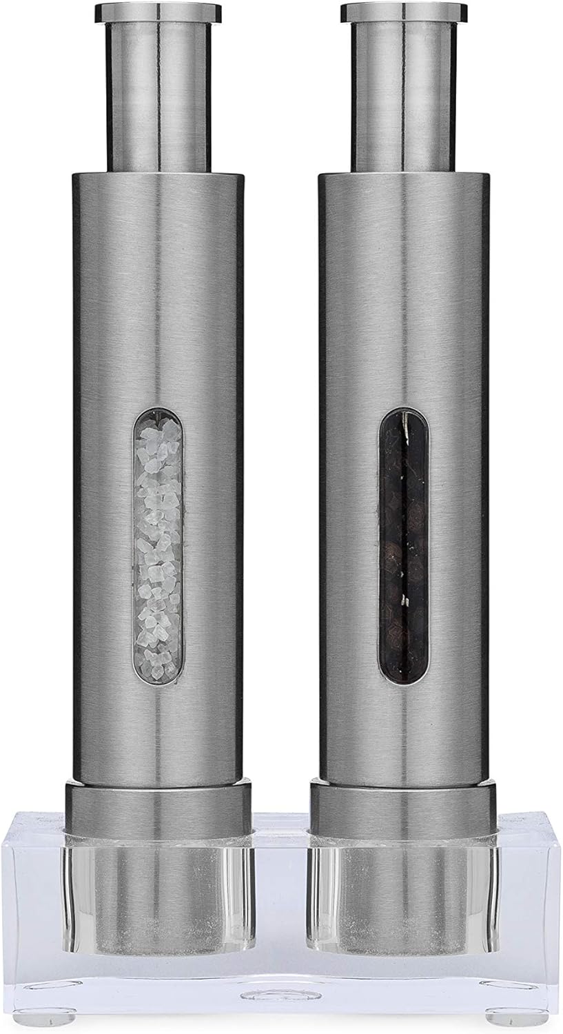 Grind Gourmet Salt Pepper Grinders with Window