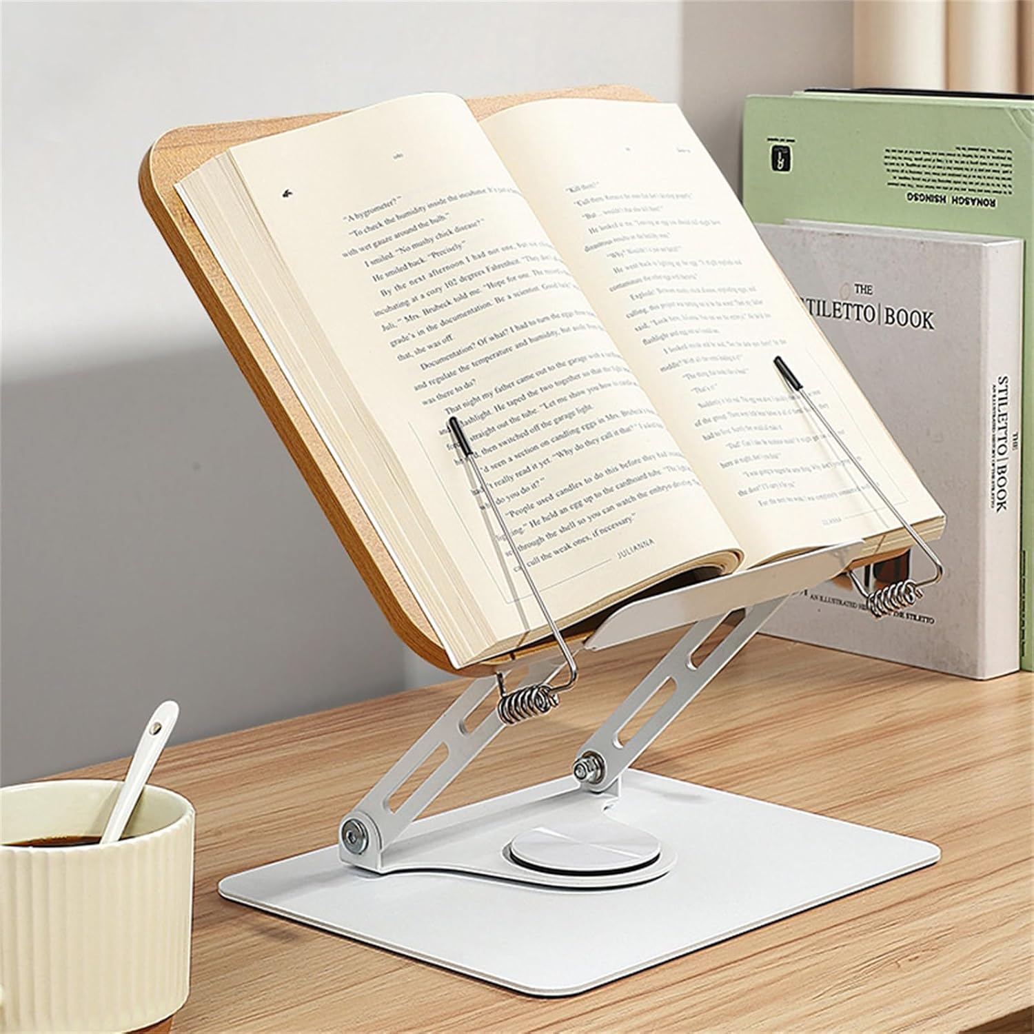 Adjustable Floor Stand Book Holder for Kitchen and Office Use