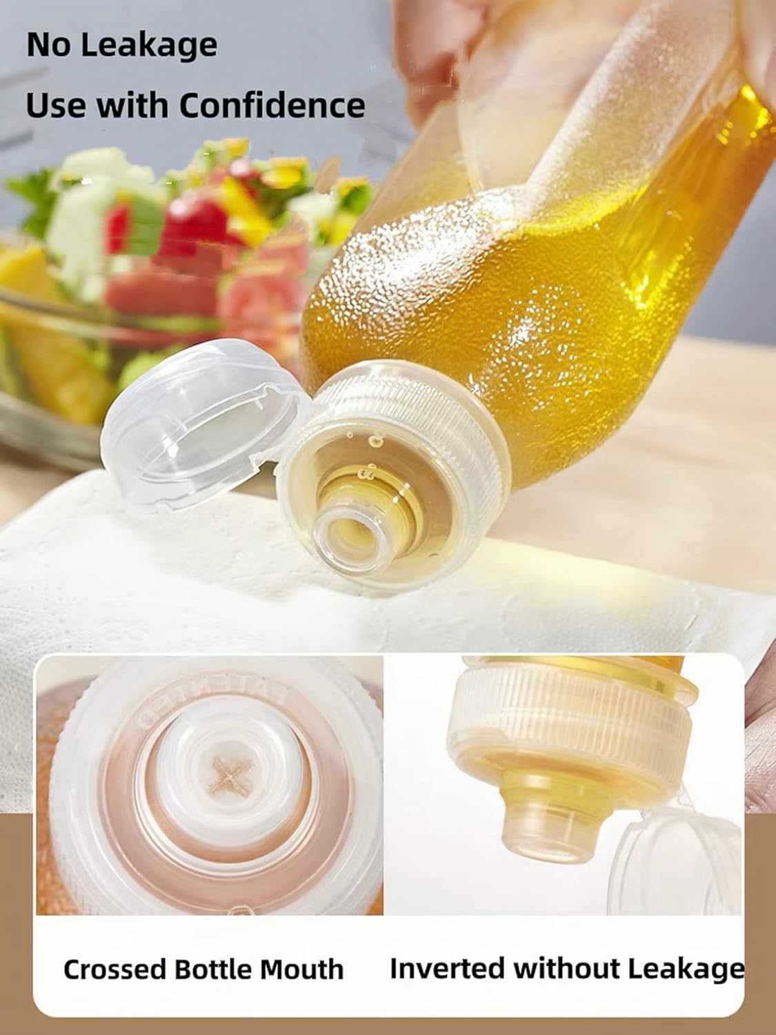 EPIPHANY 16 Oz Condiment Squeeze Bottles Set of 5 with Flip Top Cap