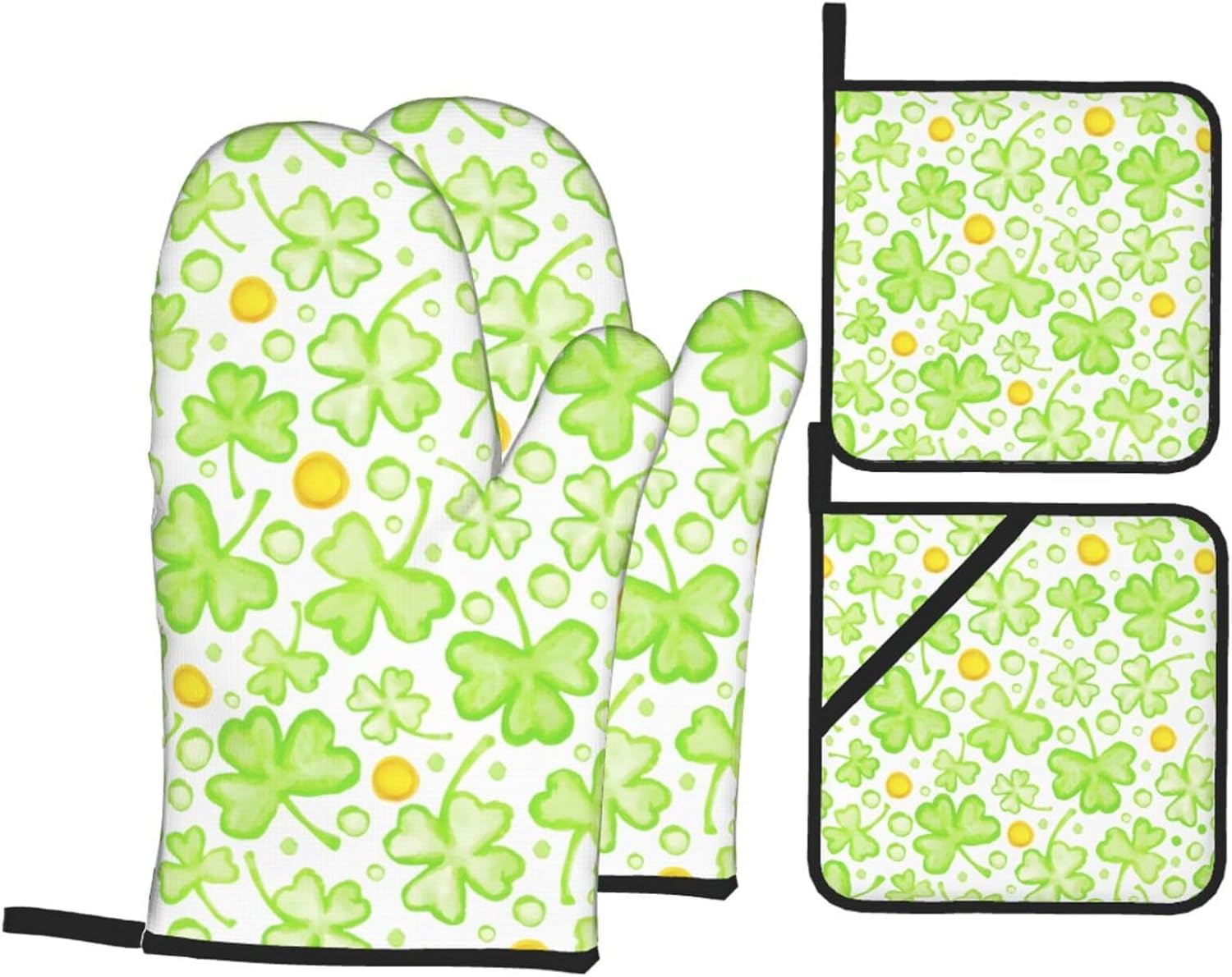 St Patricks Day Oven Mitts 4 Pcs Heat Resistant Set 1