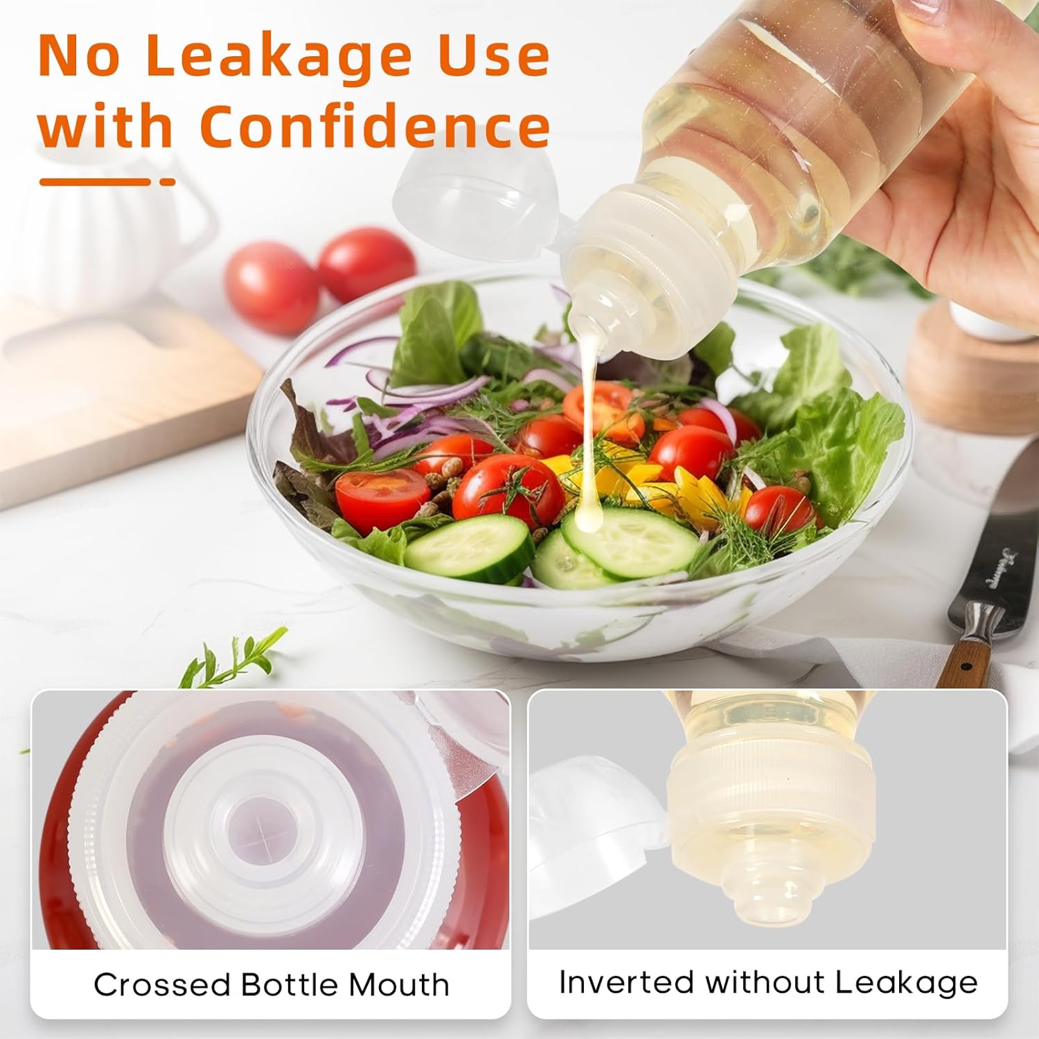 VOOCAT 8 oz Condiment Squeeze Bottles Set of 4