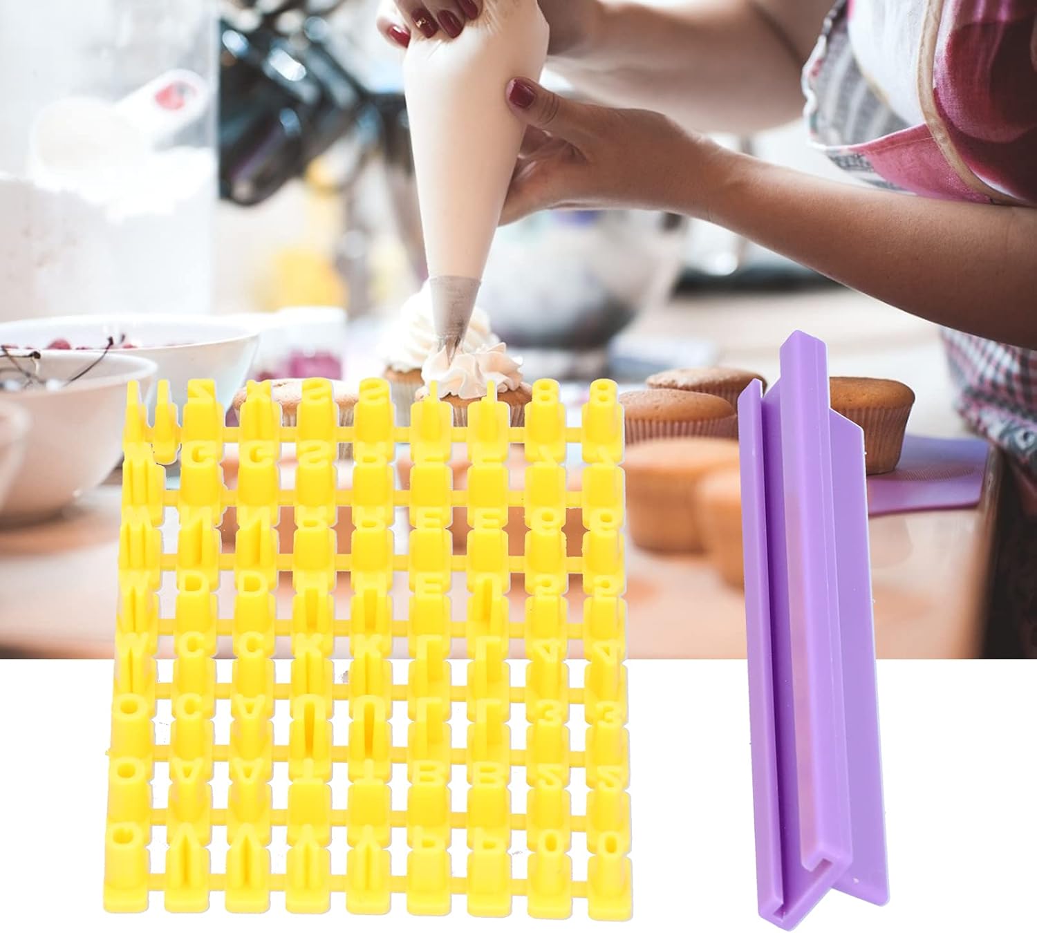 Gavigain Cookie Mold for English Letters Numbers DIY Baking Set