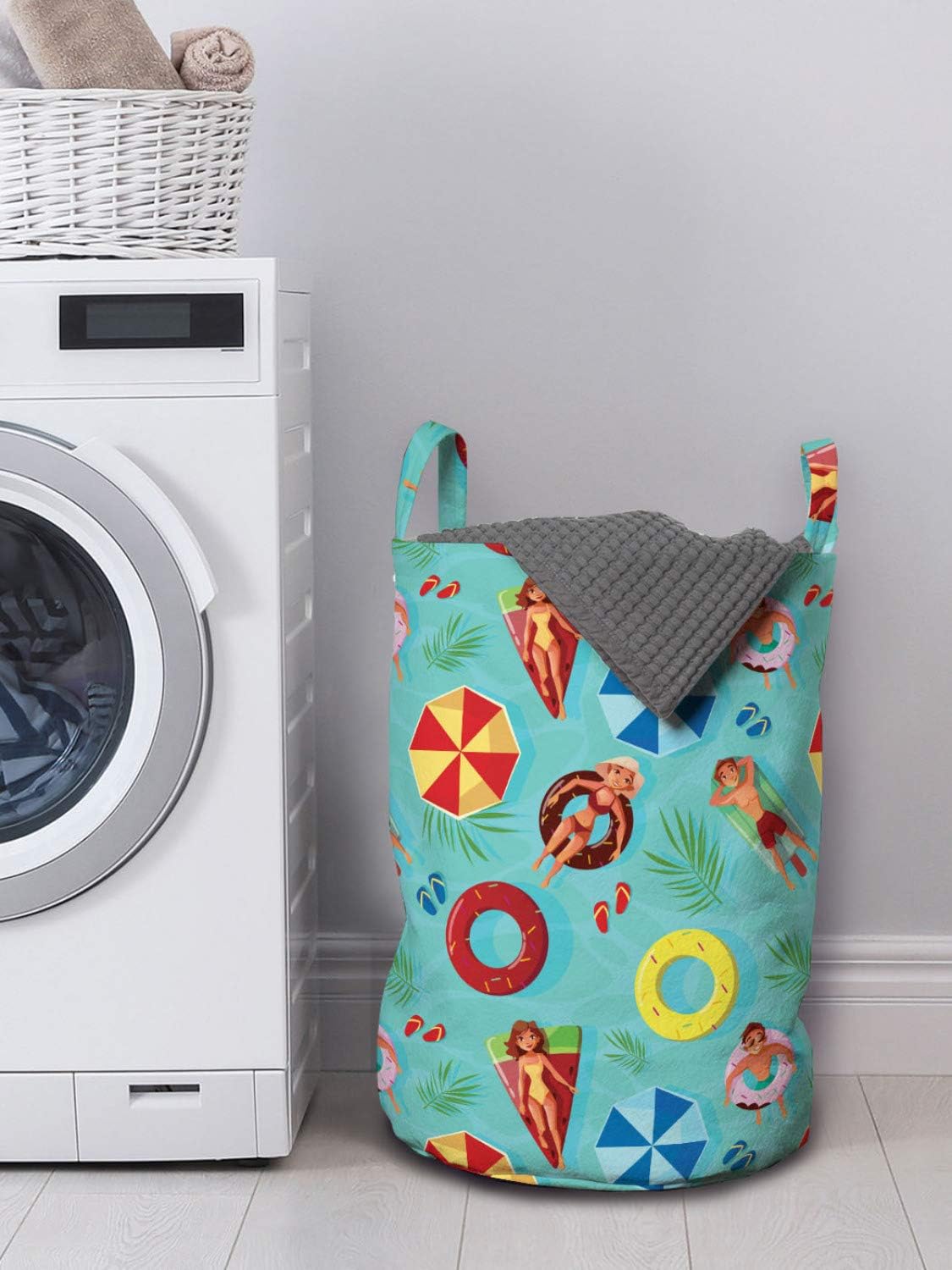 Ambesonne Pool Party Laundry Bag - 13x19 Multicolor