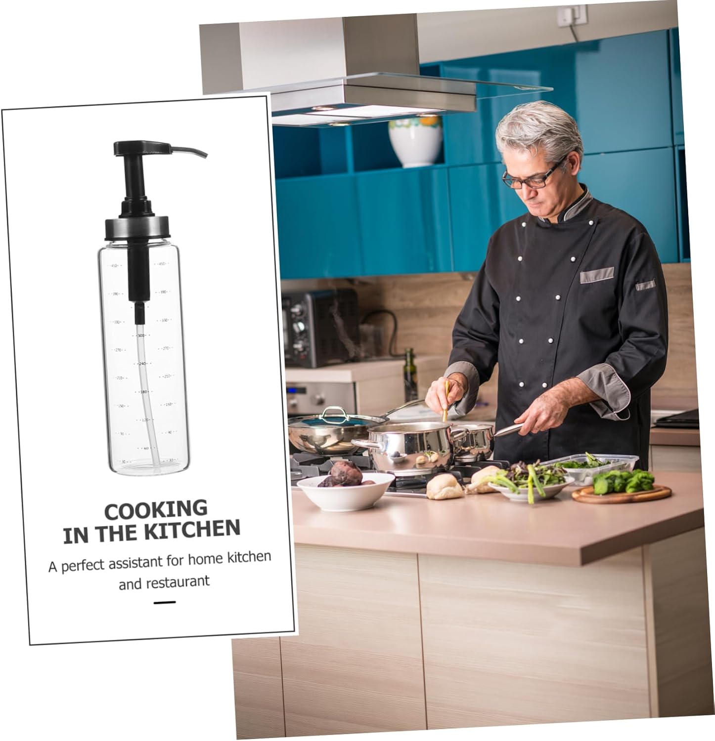 500ml Glass Stainless Steel Squeeze Sauce Bottle