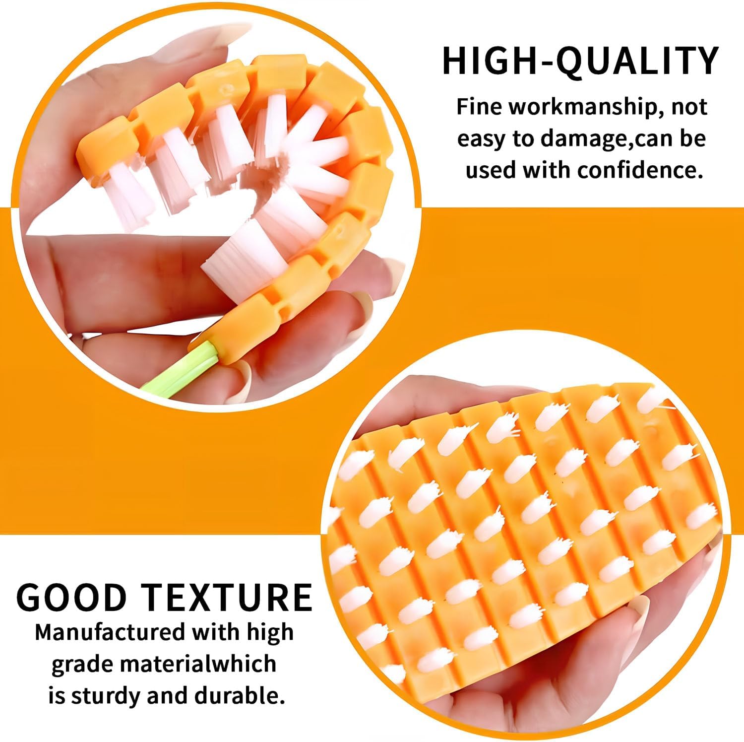 2 PCS Bendable Vegetable Cleaning Brush Set Orange