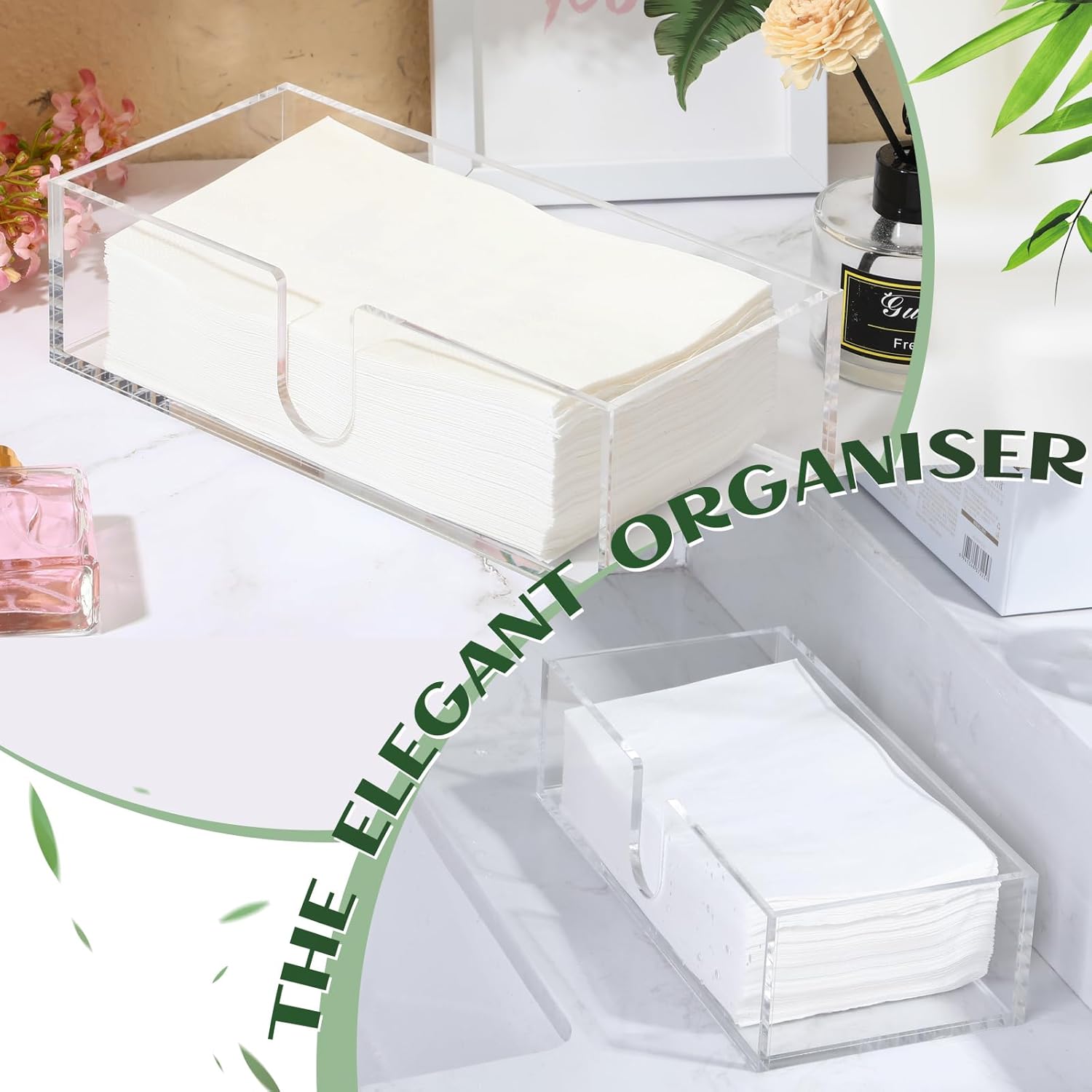 Mumufy 2 Pcs Acrylic Paper Napkins Holder