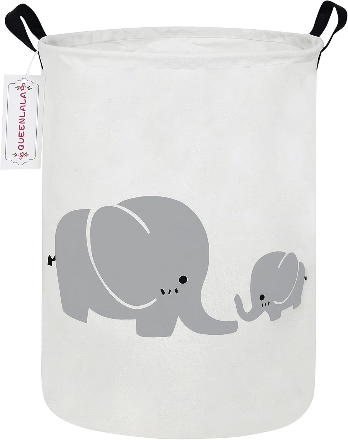 QUEENLALA Collapsible Laundry Basket with Elephant Design