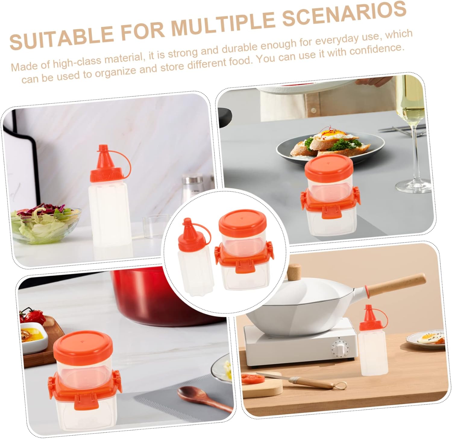 Homoyoyo 12pcs Mini Condiment Bottles Set - Reusable for Travel and Meal Prep