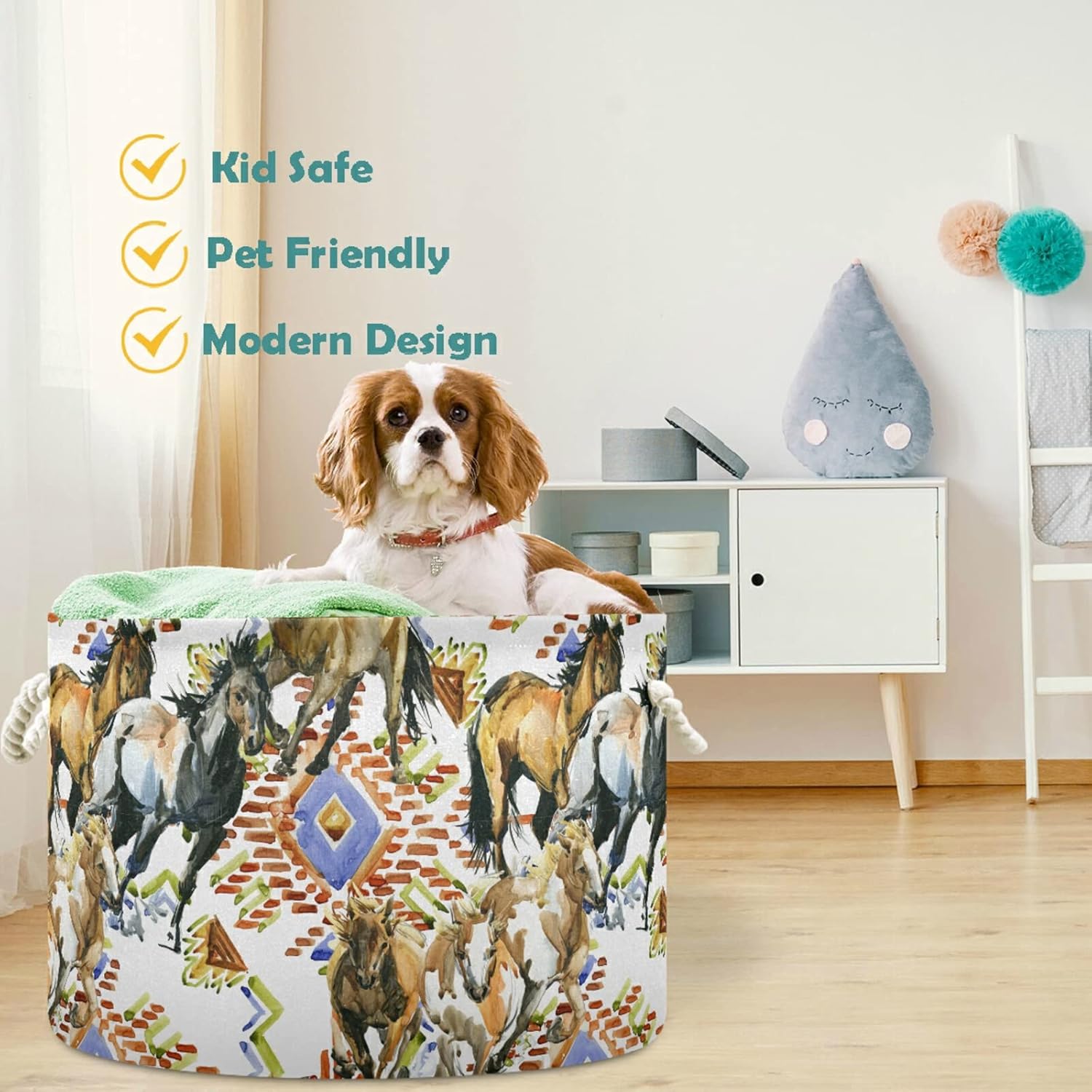 Visesunny Large Cotton Rope Storage Basket for Home