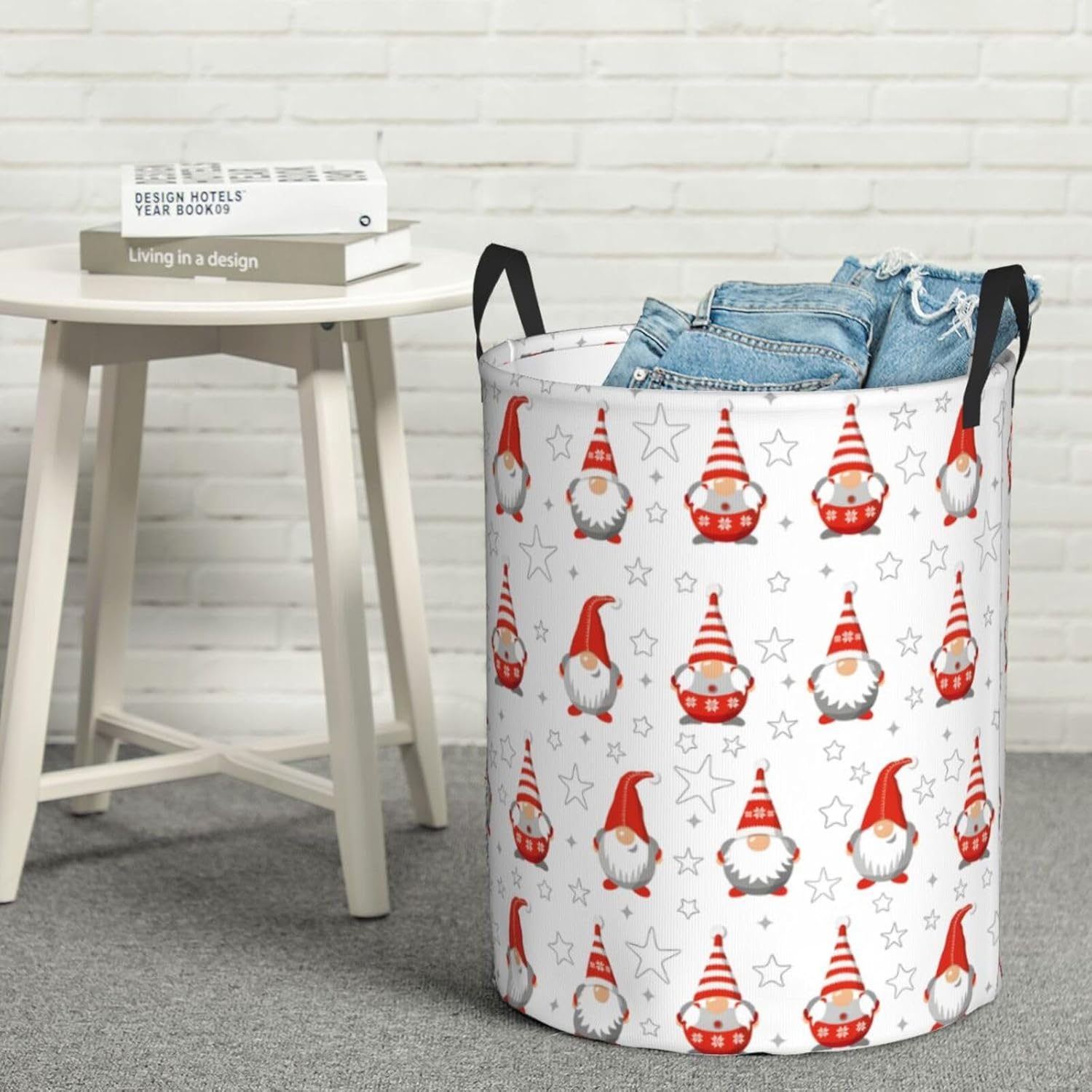 Gnomes Foldable Laundry Hamper with Handles M 1