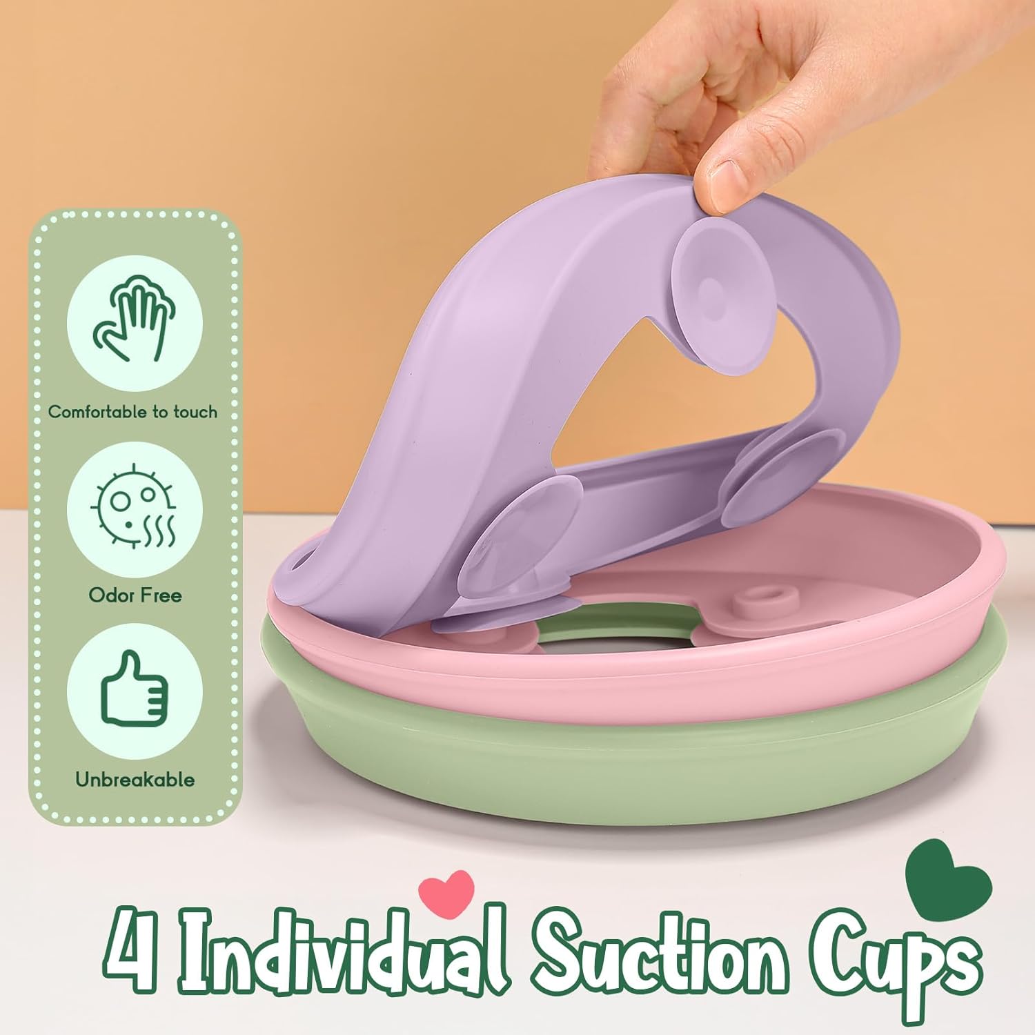Teenyyou 3 Pack Toddler Plates with Cutlery Set