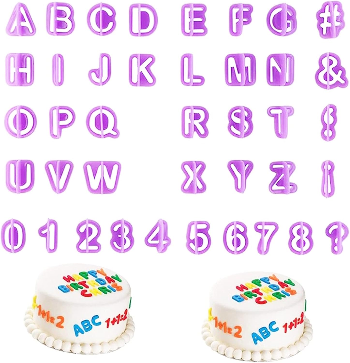 40Pcs Alphabet Number Silicone Biscuits for Baking