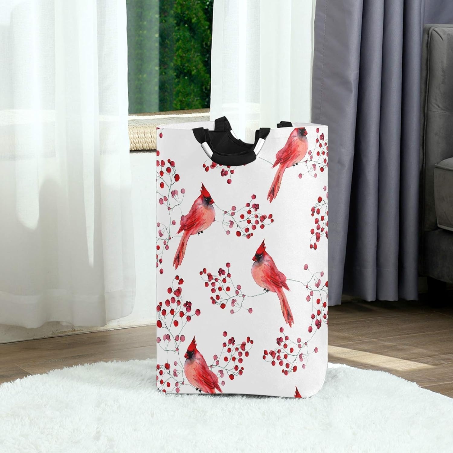 Susiyo Foldable Laundry Basket with Handles and Unique Pattern Design