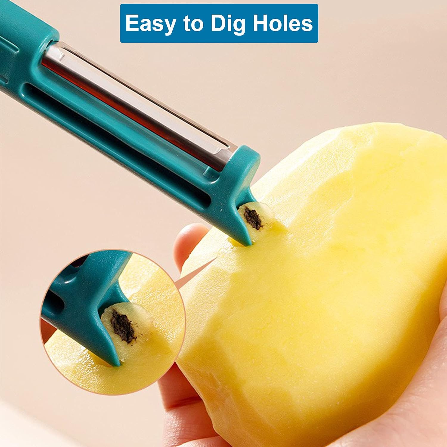 Ganganmax Vegetable Cleaner Brush with Peeler 2-in-1 Green