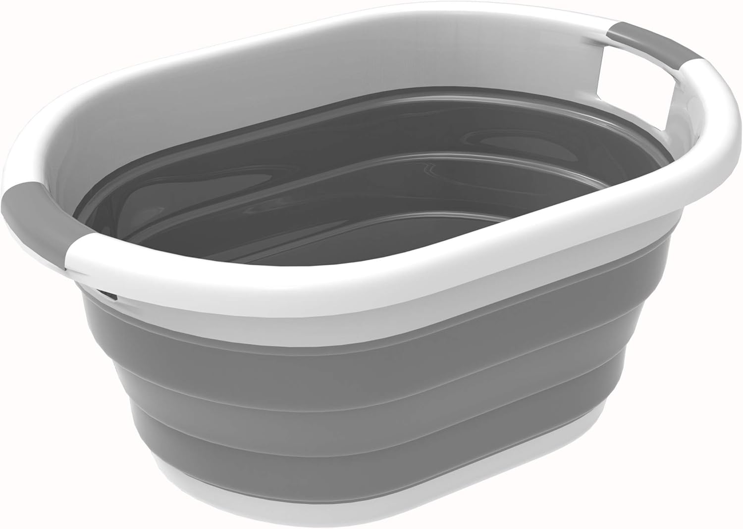 Collapsible Laundry Basket with Comfort Grip Handles - Space Saving Gray
