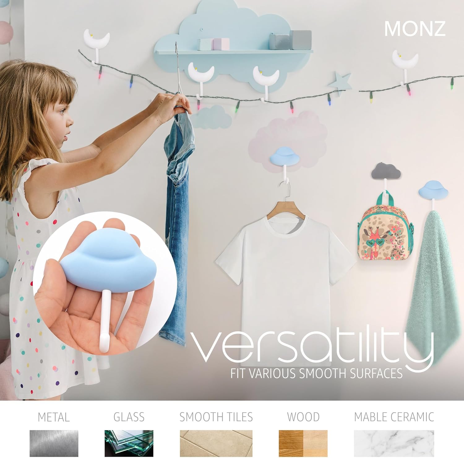 Monz Cute Hooks for Kids Room and Bathroom 1