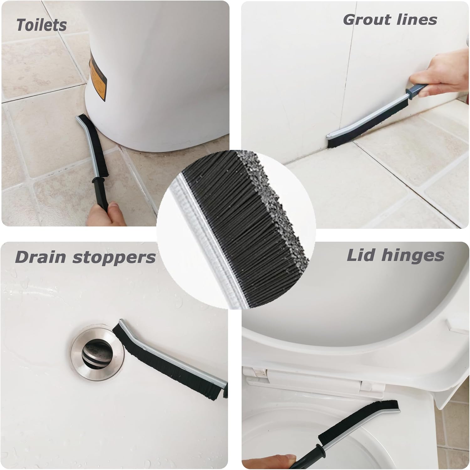 SpassLeben 2PCS Hard Bristle Crevice Cleaning Brush