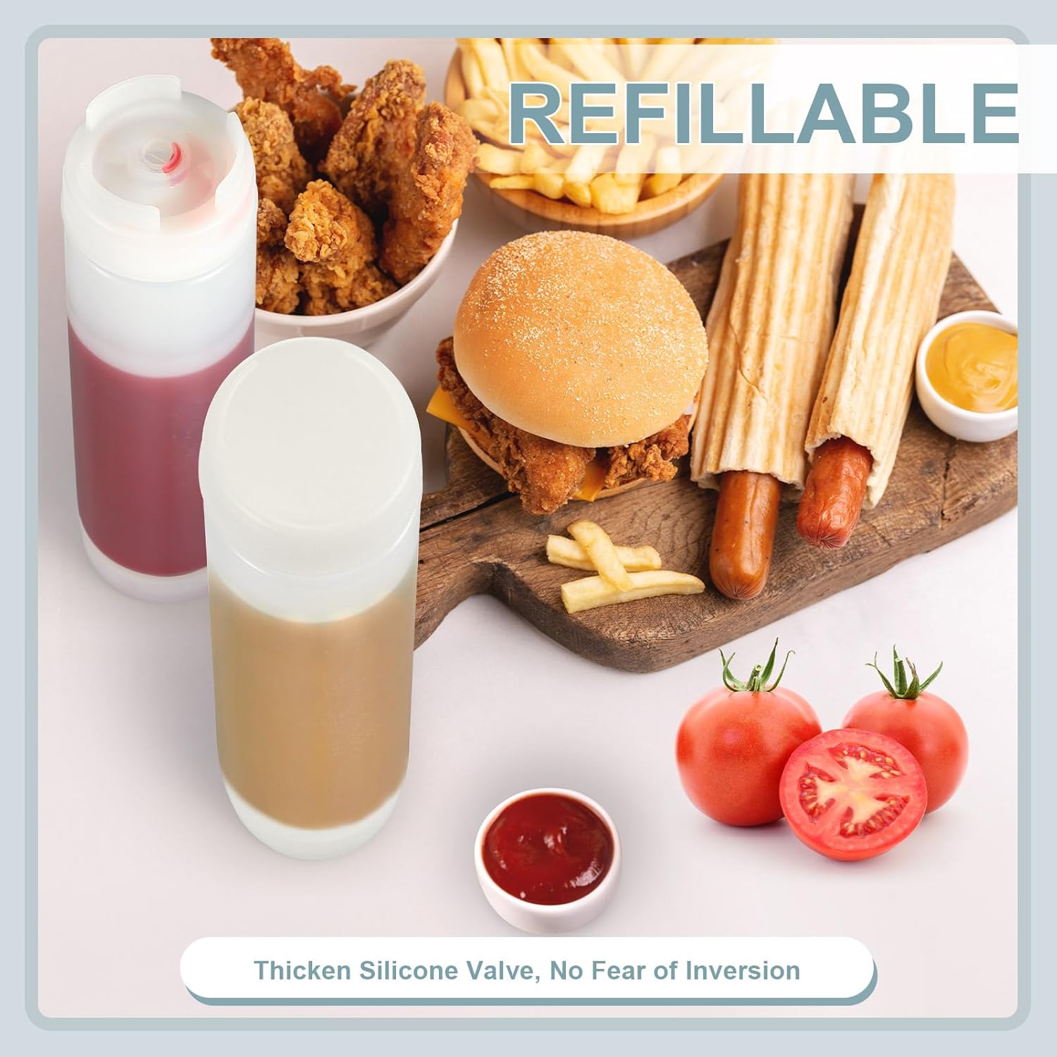 Sabary 6 Pcs 16 oz Condiment Squeeze Bottles