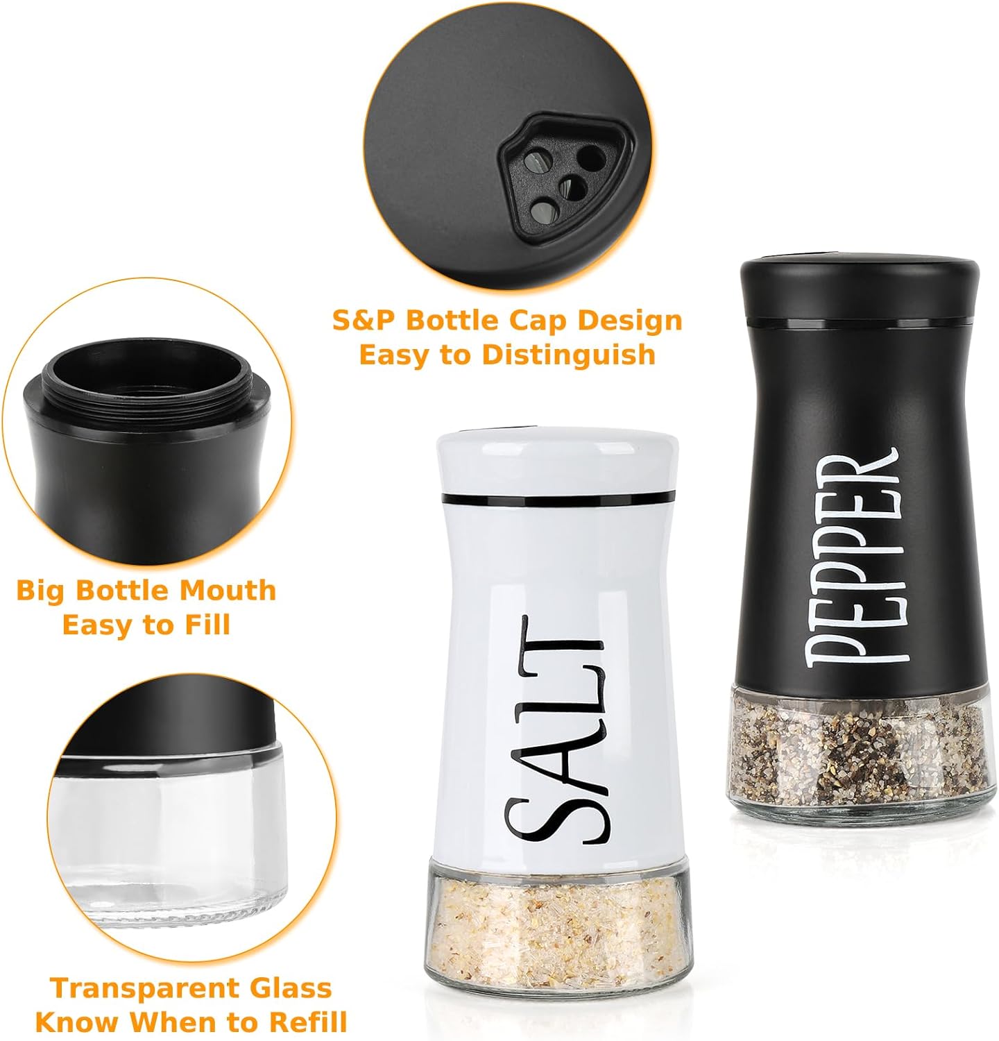 Accmor Adjustable Salt Pepper Shakers Set