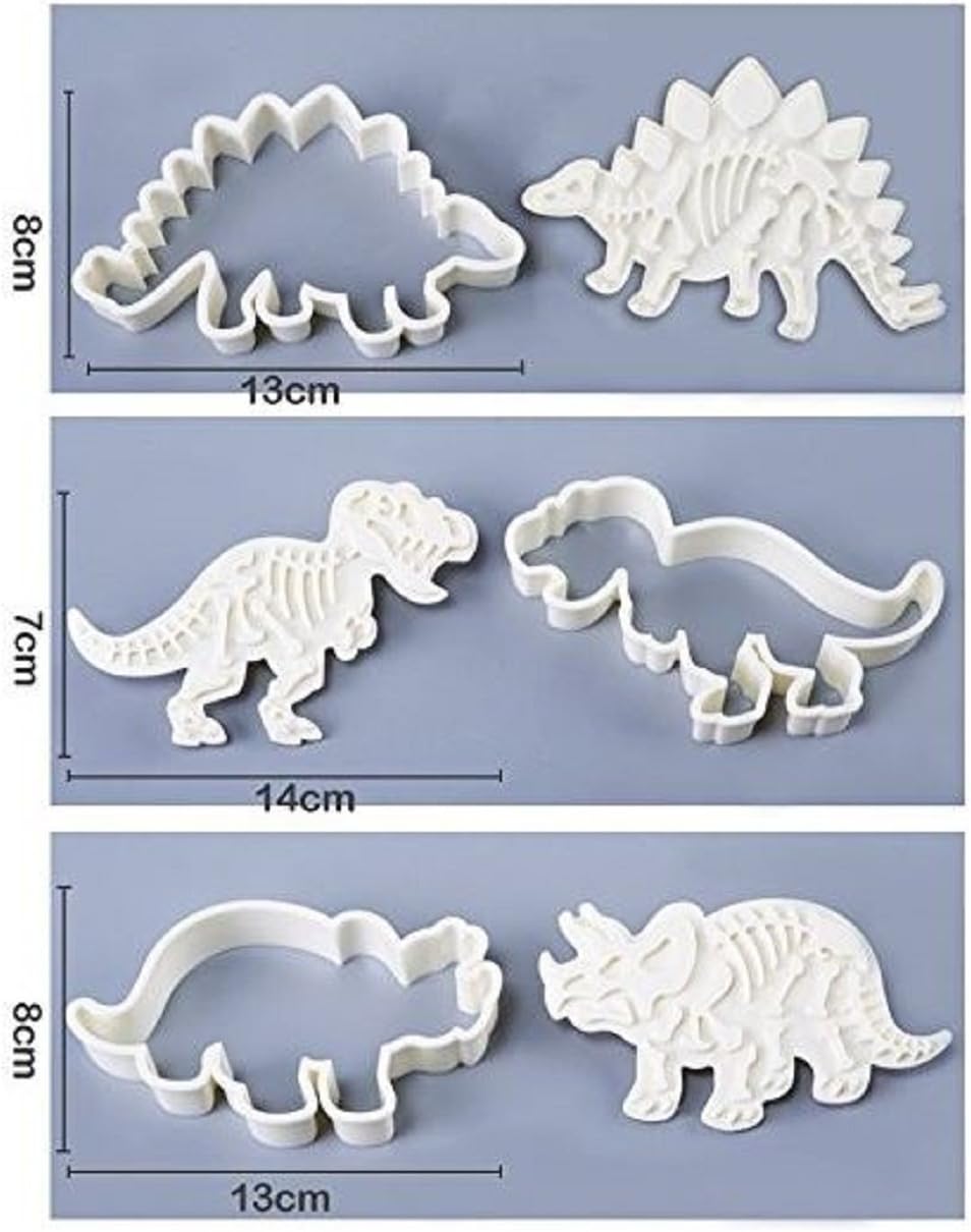 3 Dinosaur Cookie Cutters T-Rex Triceratops Stegosaurus by Jolly Jon