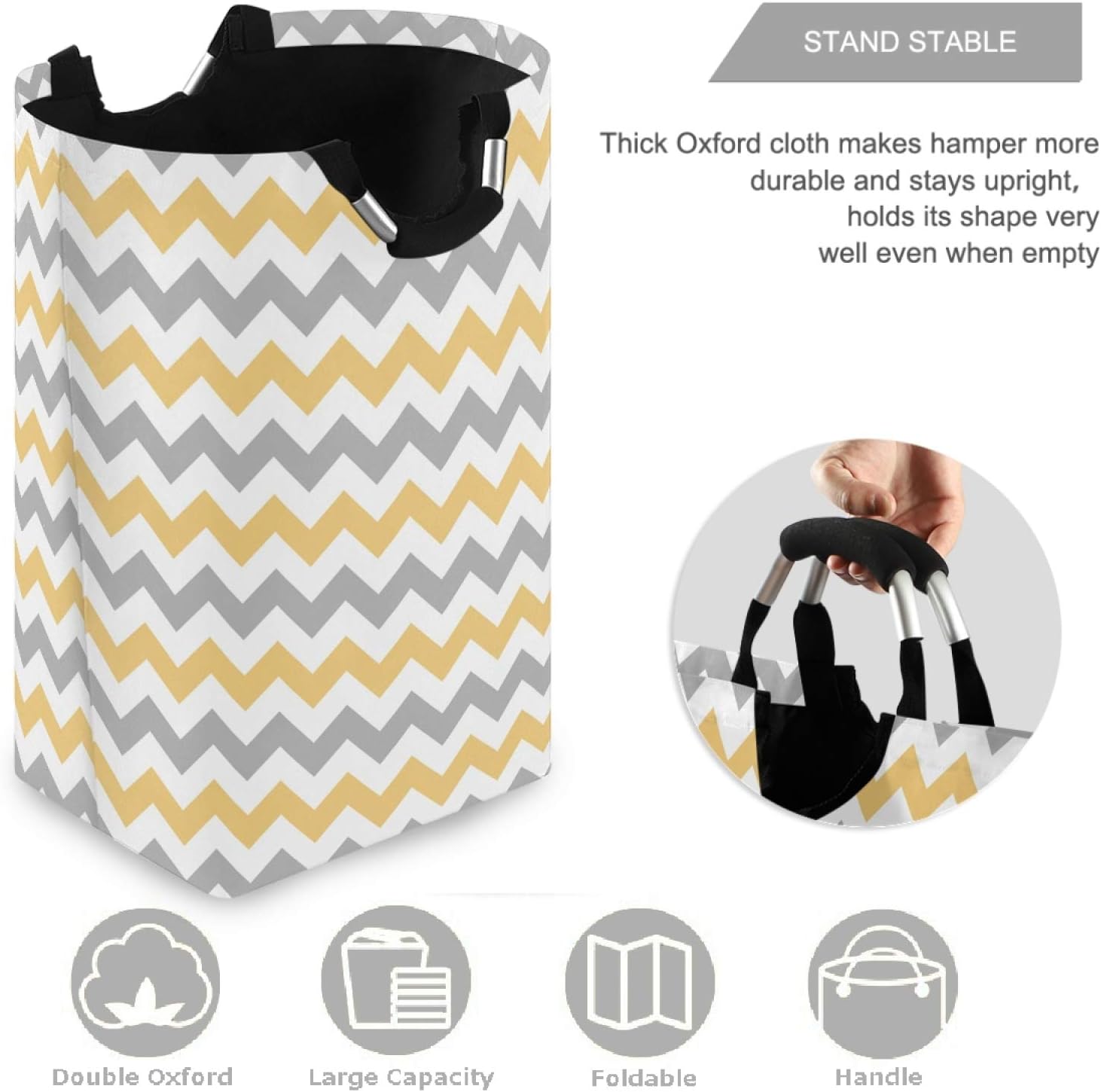Visesunny Laundry Hamper with Waterproof Oxford Fabric