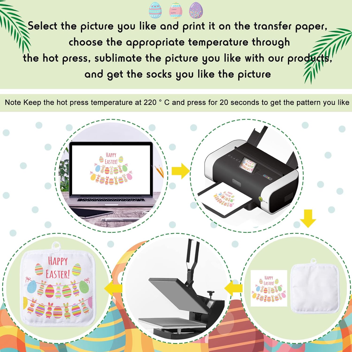 Patelai 20pcs Blank Sublimation Oven Mitts Set