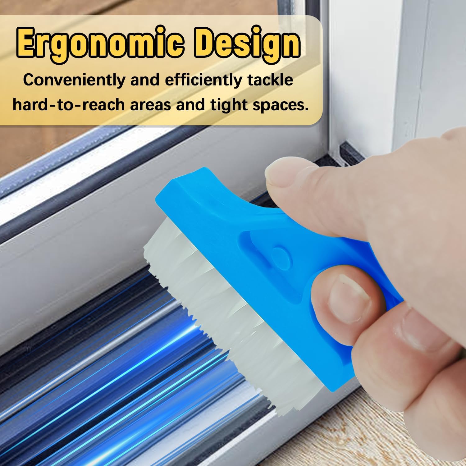 Pinsit 4Pcs Crevice Cleaning Brush Set with Hooks for Kitchen and Bathroom