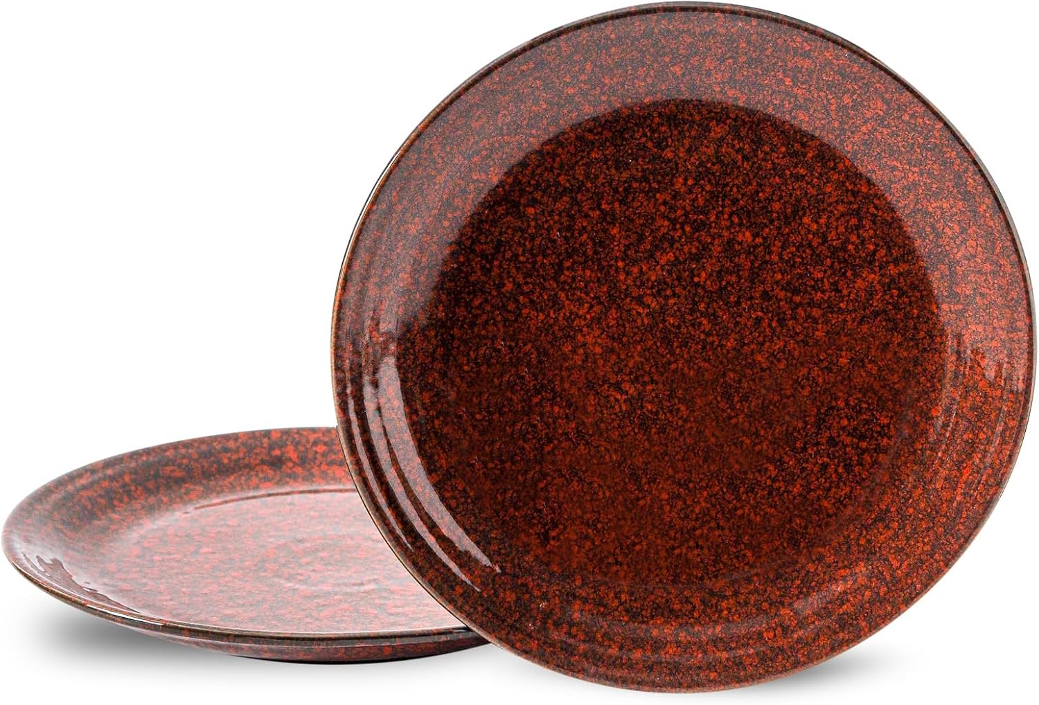 Hasense 2 Piece Porcelain Dinnerware Set Red 10 Inch Plates