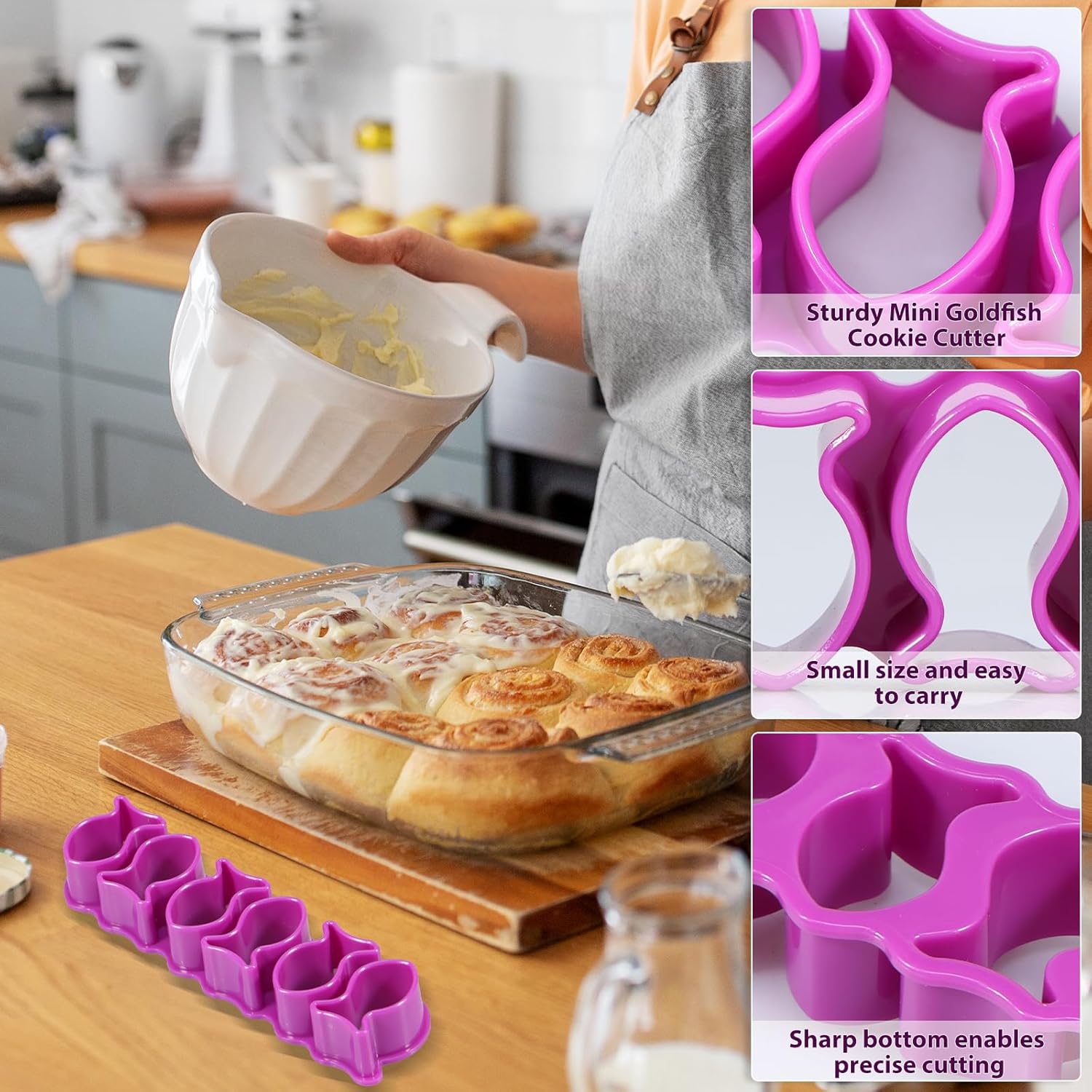 3Pcs Fish Cookie Cutter for Baking and Crafts