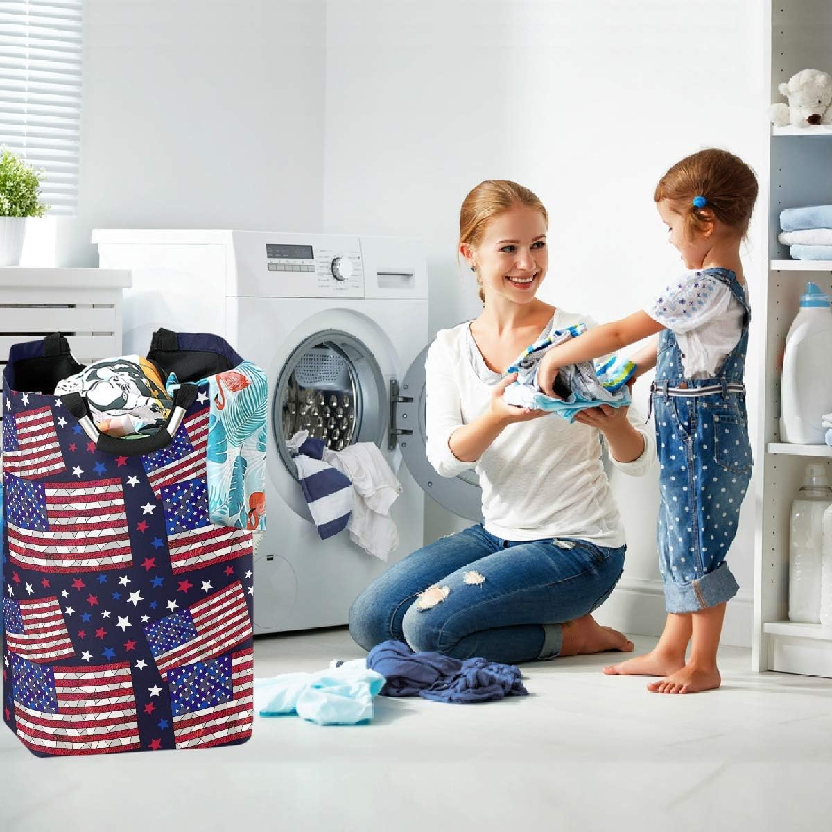Visesunny Collapsible Laundry Basket with Handle