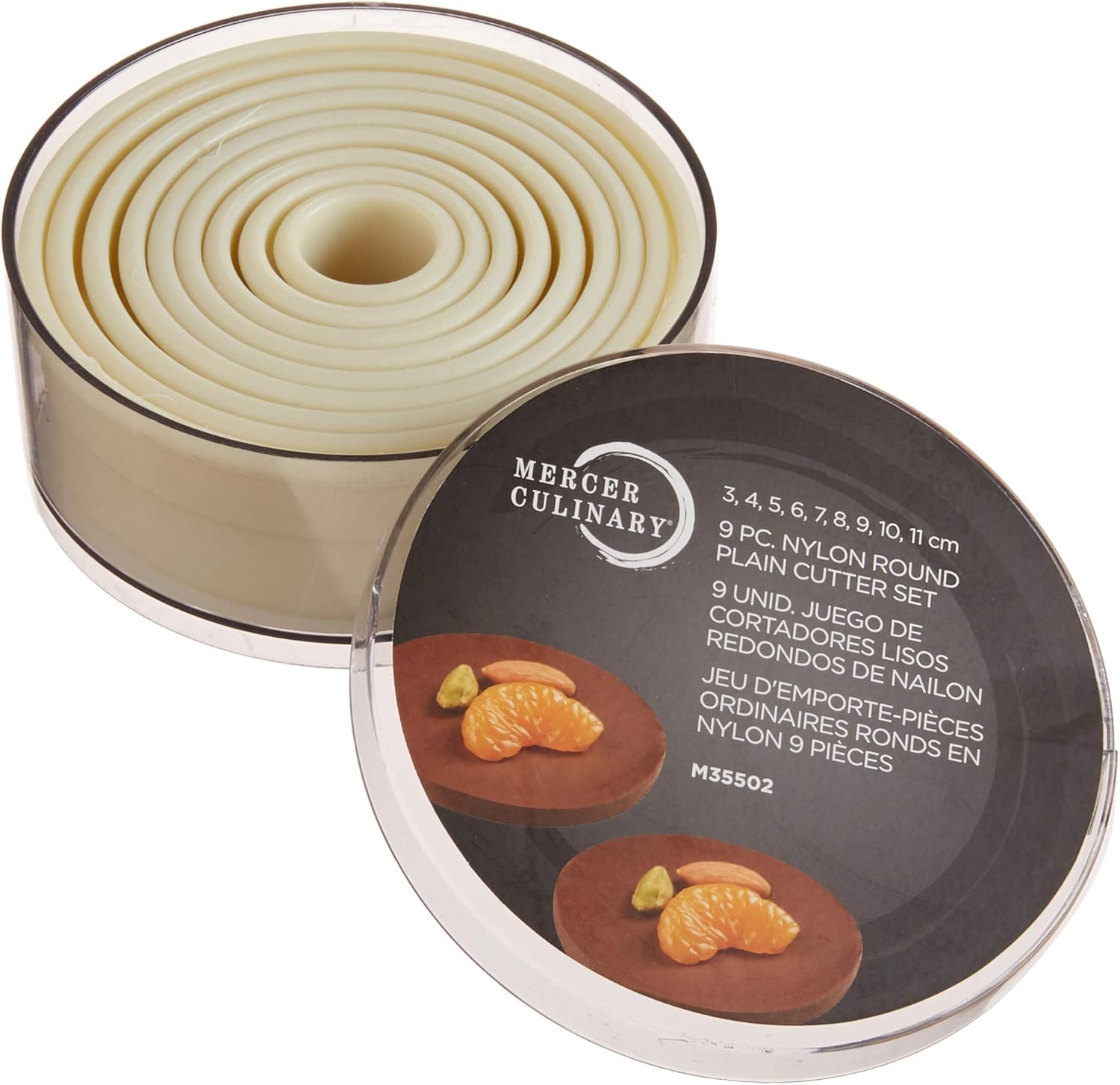 Mercer Culinary 9-Piece Round Cookie Cutter Set 1