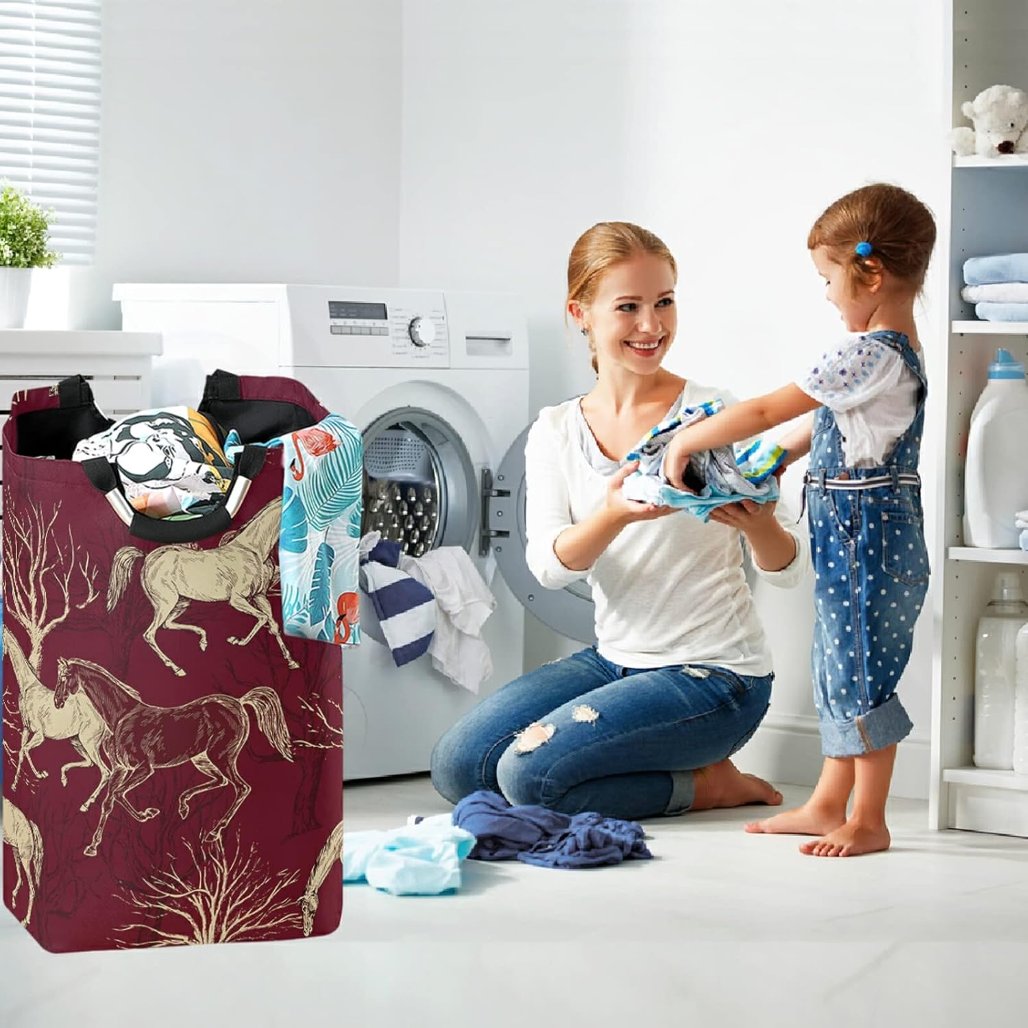 Visesunny Foldable Laundry Hamper with Waterproof Storage