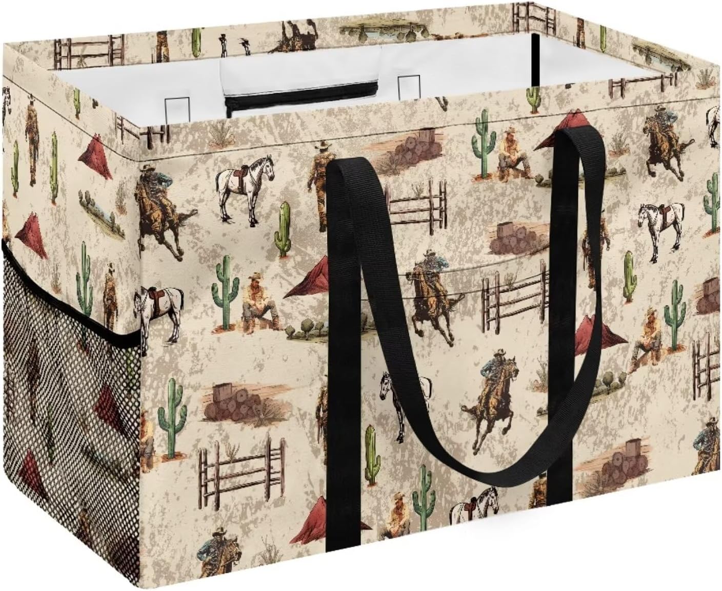 Tutolipy Vintage Cowboy Print Laundry Hamper