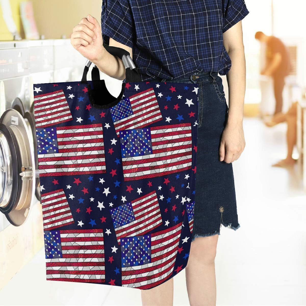 Visesunny Collapsible Laundry Basket with Handle