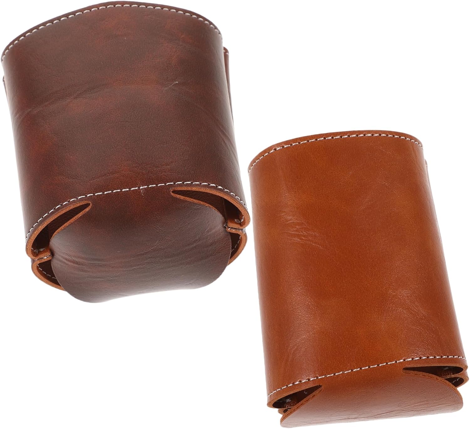 Zerodeko 4pcs PU Leather Beer Can Cooler Set