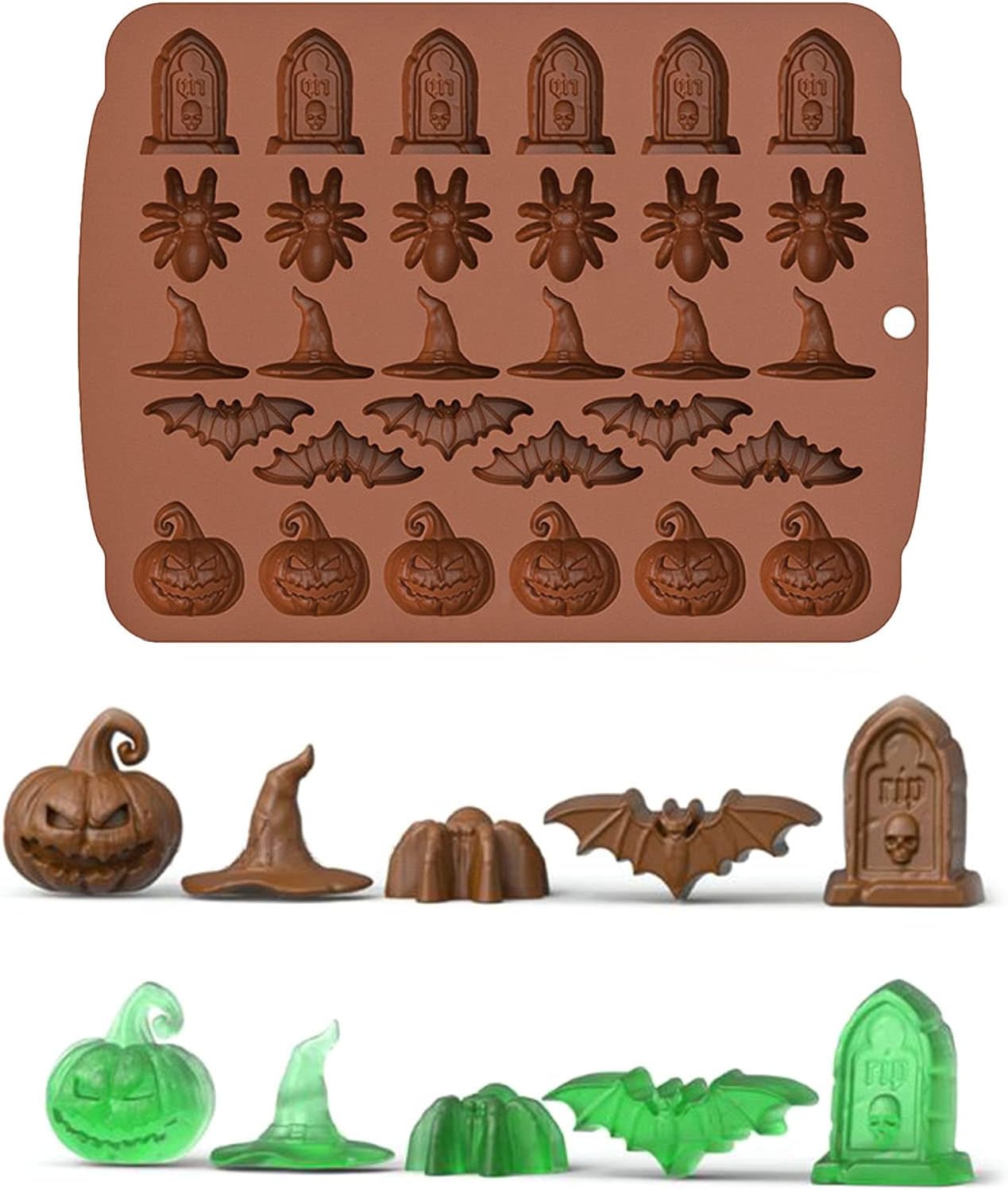 Junhcone Halloween Silicone Baking Molds 4 Colors