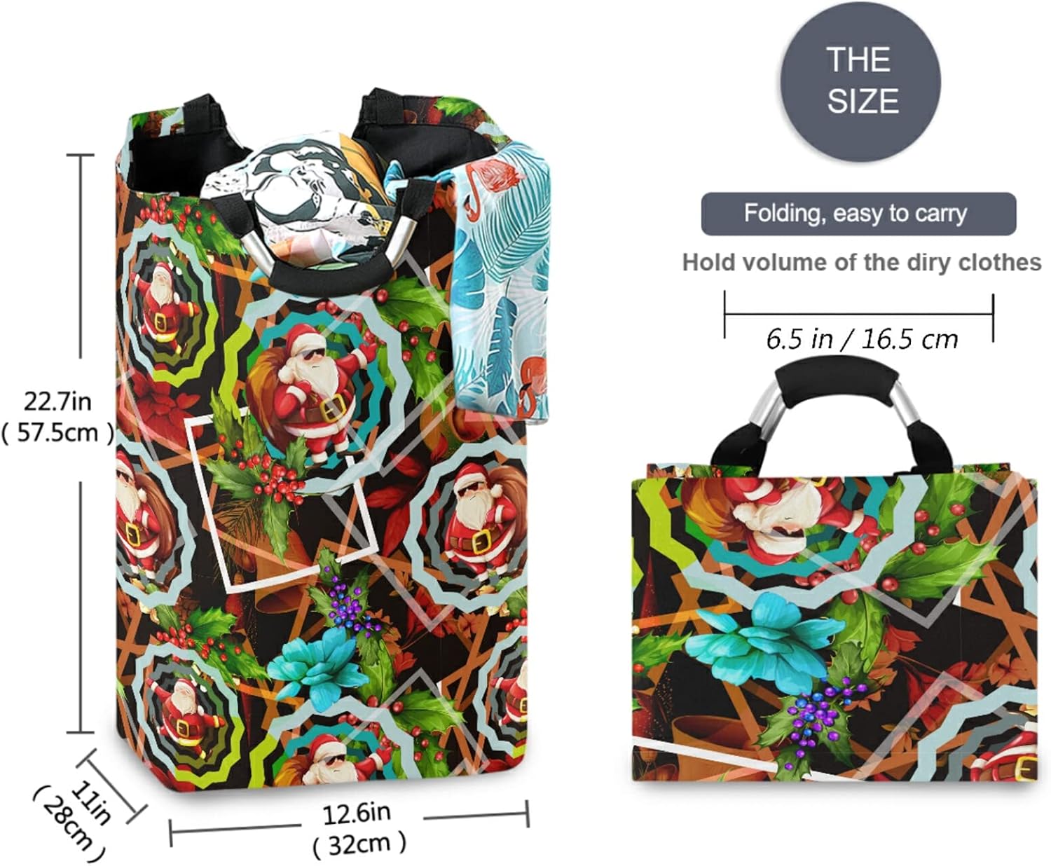 visesunny Large Laundry Hamper Basket with Waterproof Oxford Fabric and Foldable Design