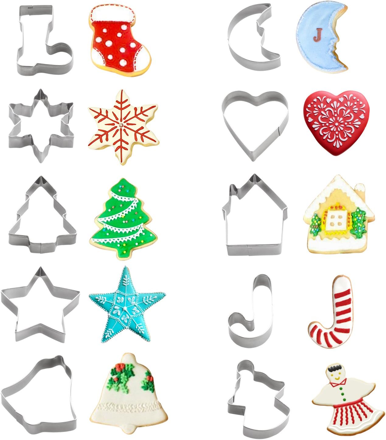 YXChome Christmas Cookie Cutter Set of 10 1