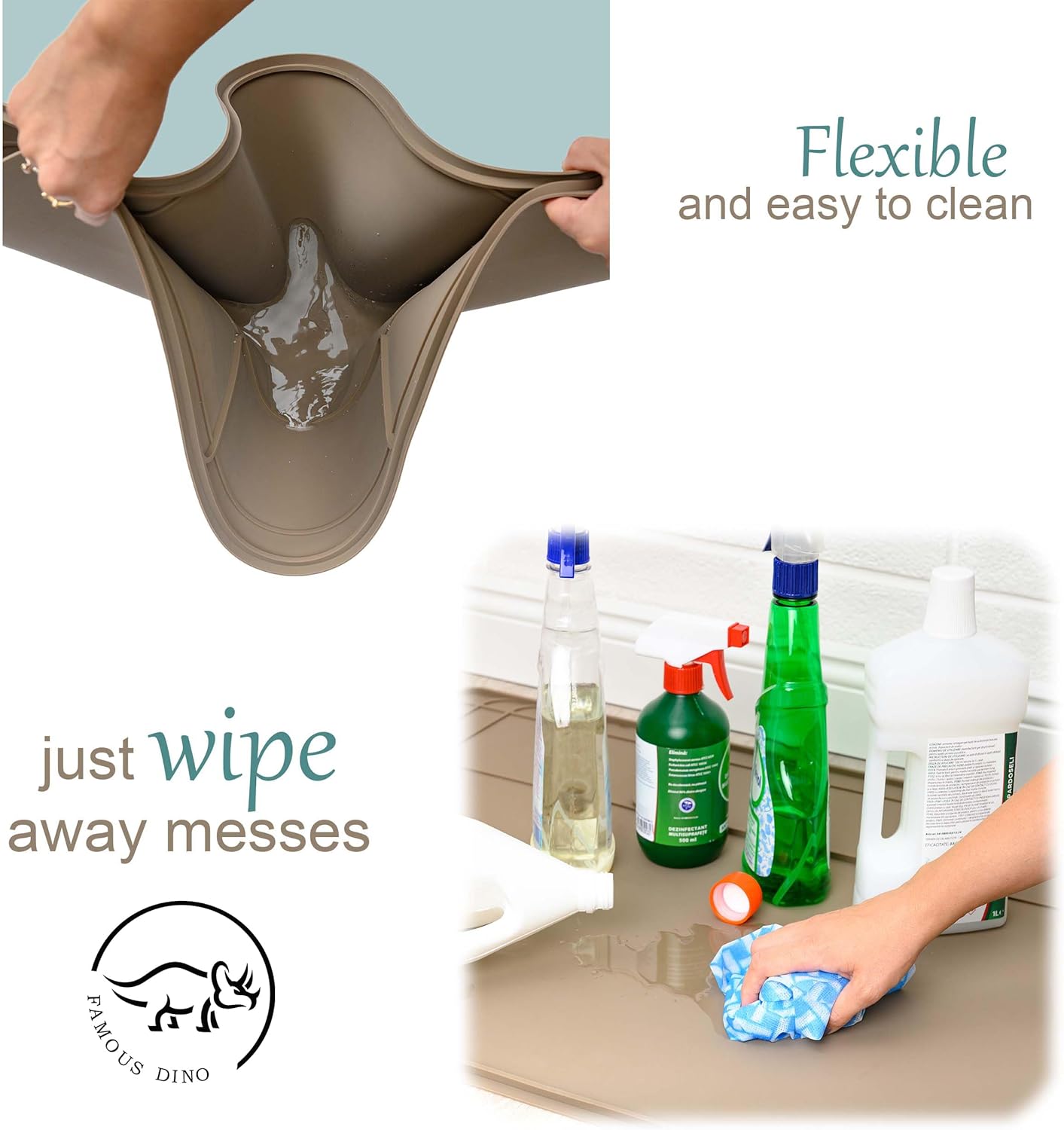 Famous Dino Under Sink Mat - Adjustable Waterproof