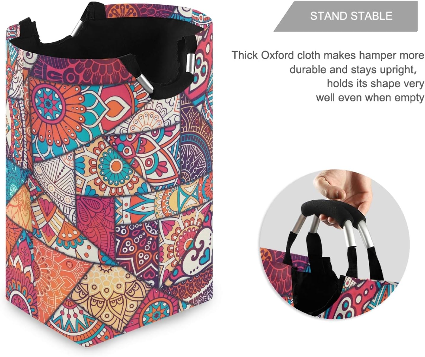 Susiyo Vintage Mandala Laundry Basket Foldable