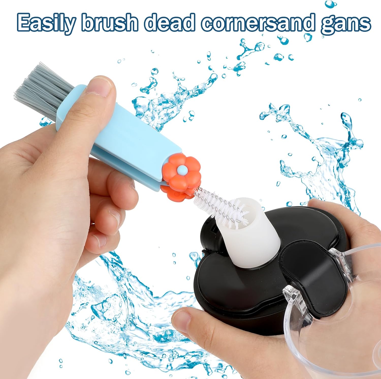 3Pcs 3 in 1 Cup Lid Cleaning Brush Set with Straw Cleaner