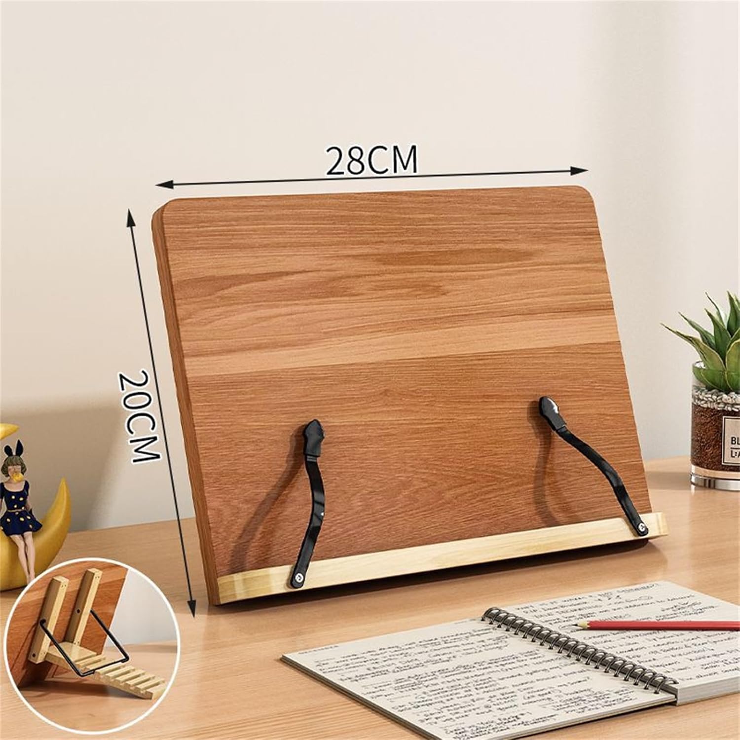 Wooden Floor Stand Book Holder for Kitchen Office