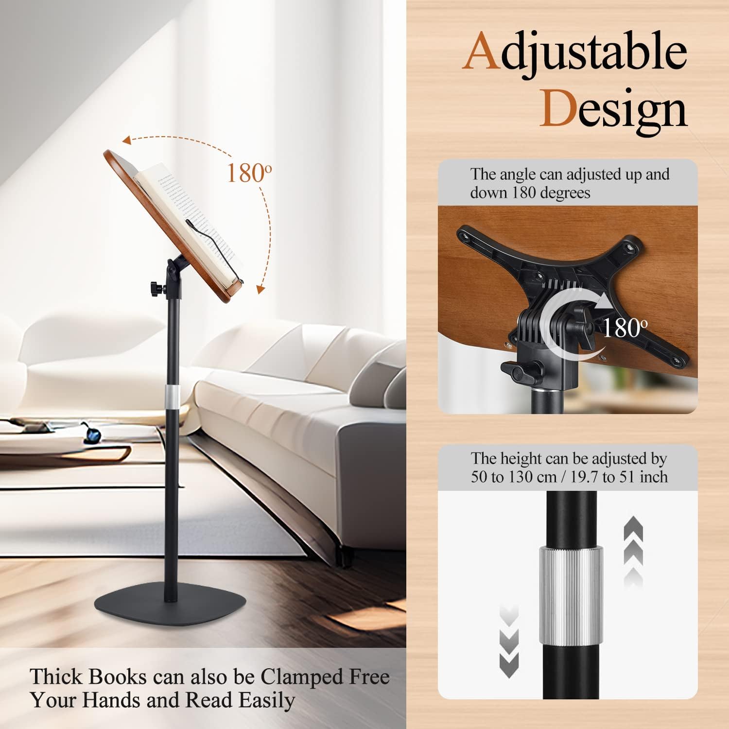 Adjustable Book Stand for Reading Bible Laptop and Tablet