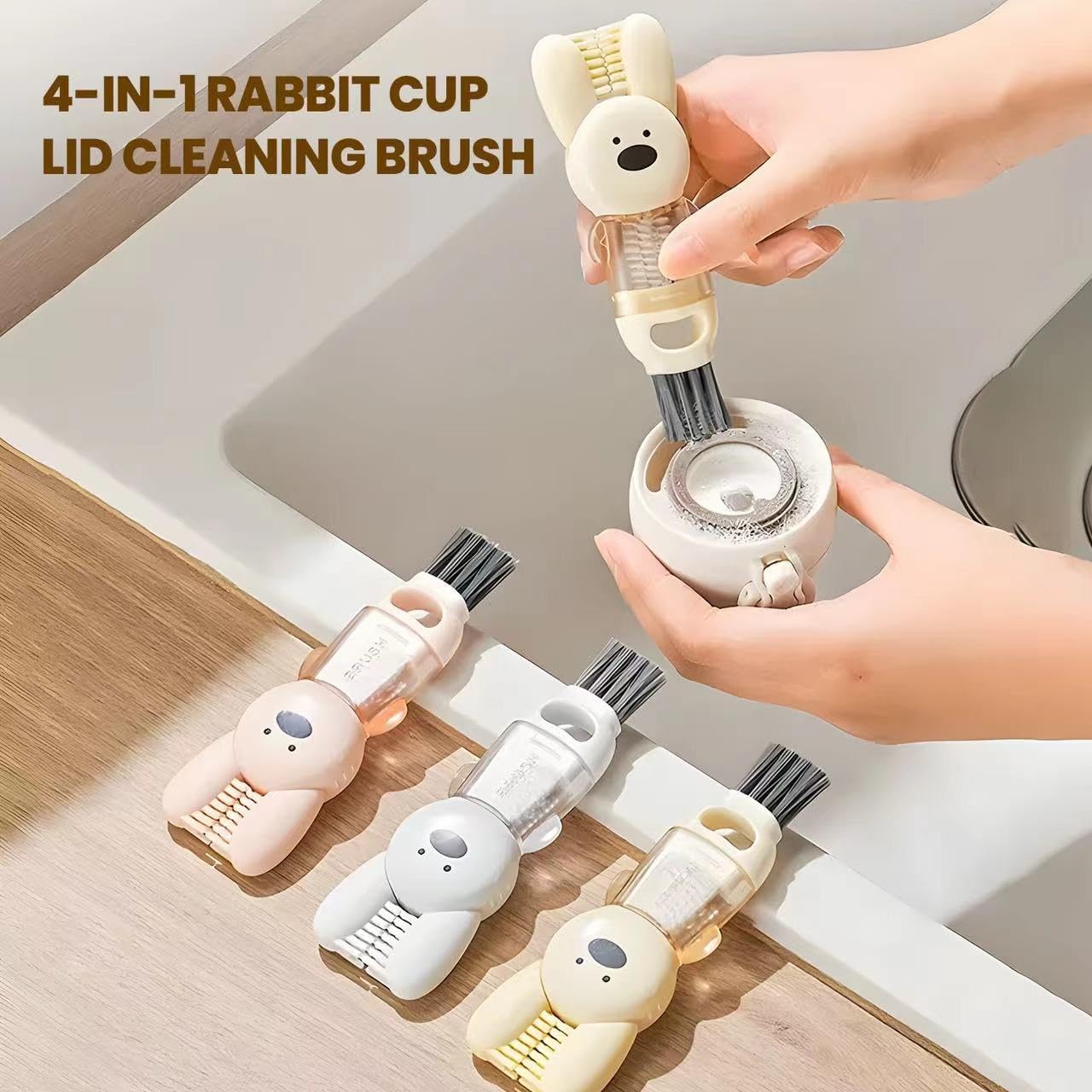 4 in 1 Cup Lid Cleaning Brush Set 3pcs 1