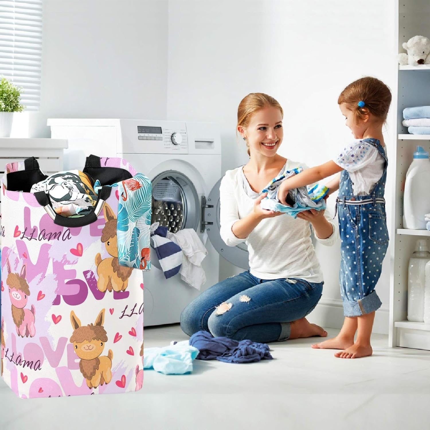 Visesunny Foldable Laundry Basket with Waterproof Oxford Fabric 1