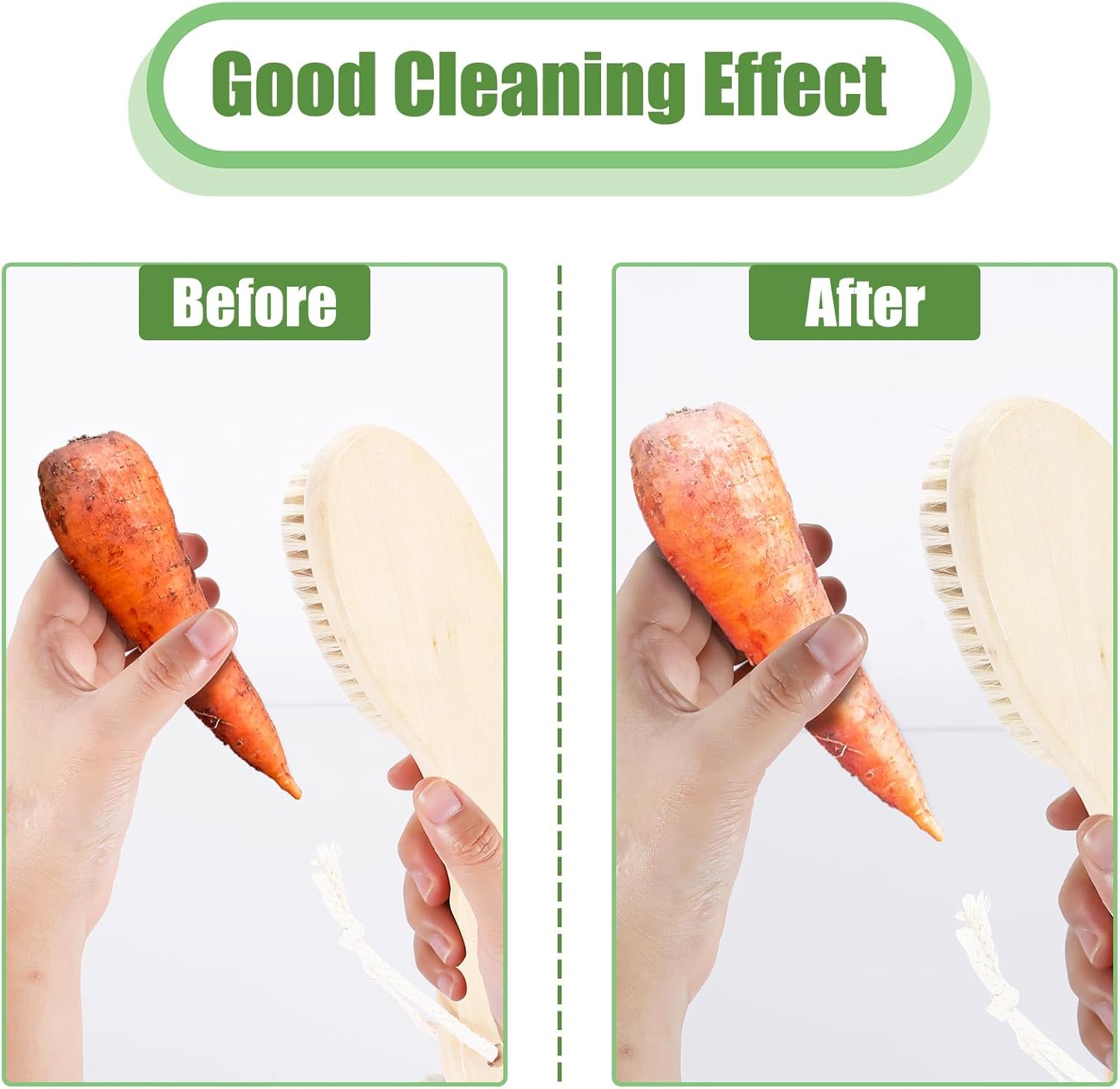 Gosknor Vegetable Brush Wooden Potato Scrubber for Kitchen Cleaning