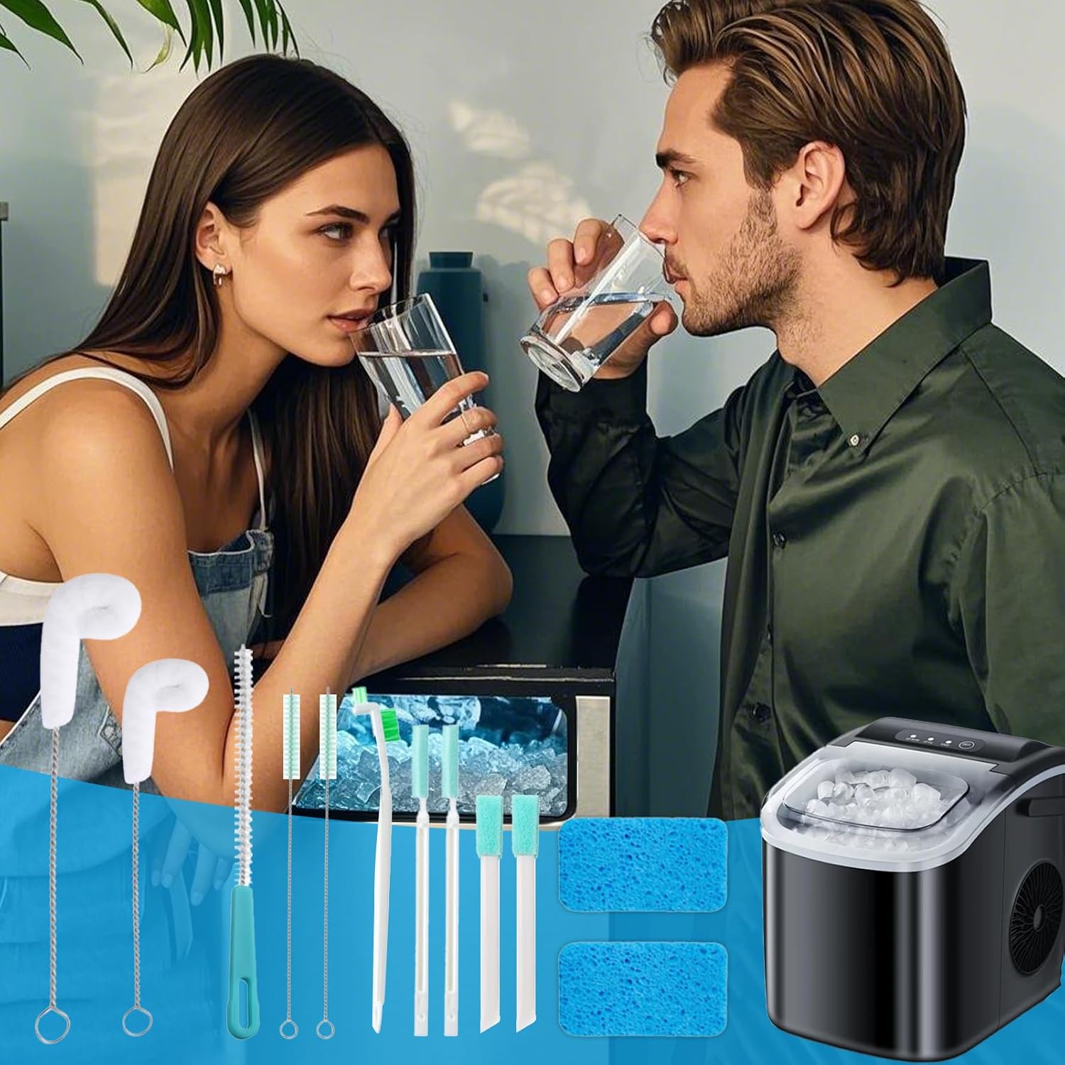 Orizizhic 12Pcs Ice Maker Cleaning Brush Set