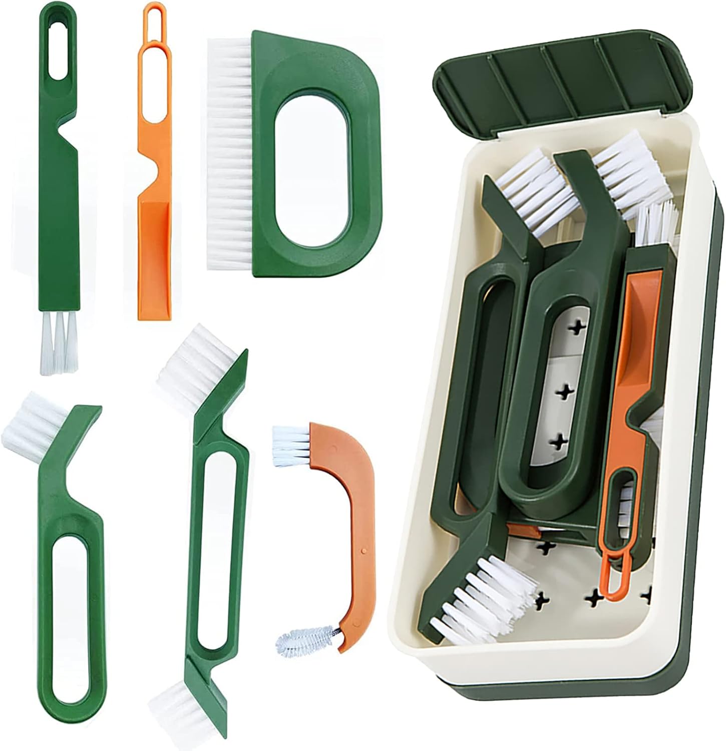 FPVPRO Kitchen Scrub Brush Set with 4 Heads and Storage Box