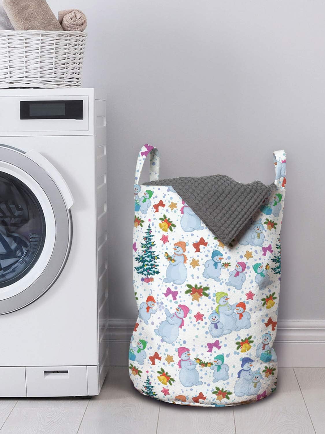 Ambesonne Christmas Laundry Bag with Handles 1