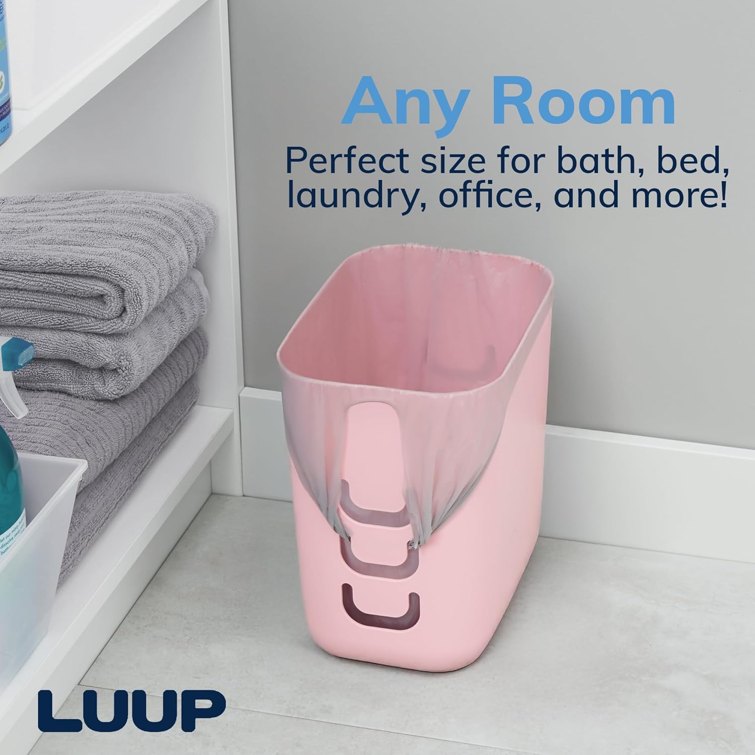 STORi Luup Wastebasket 25 Gallon Pink Made in USA 1